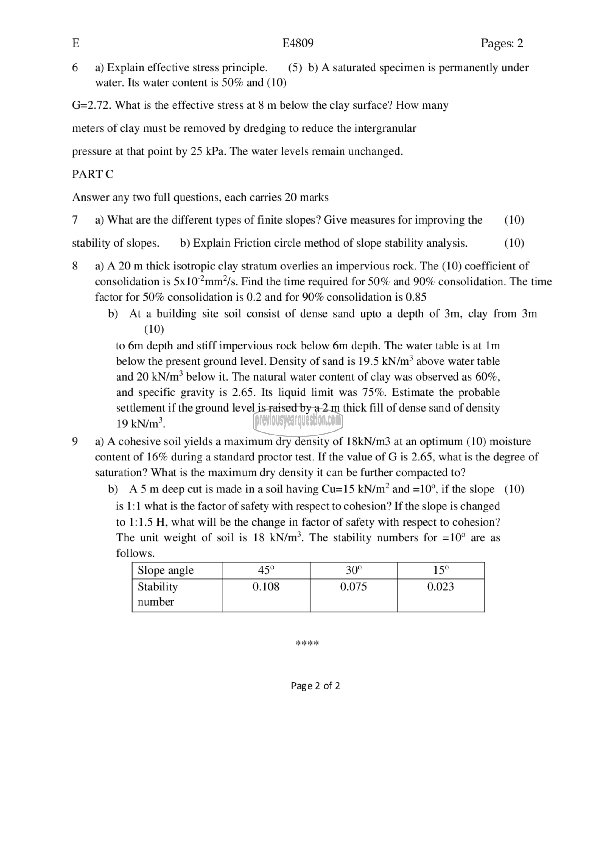 Question Paper - Geotechnical Engineering- I-2