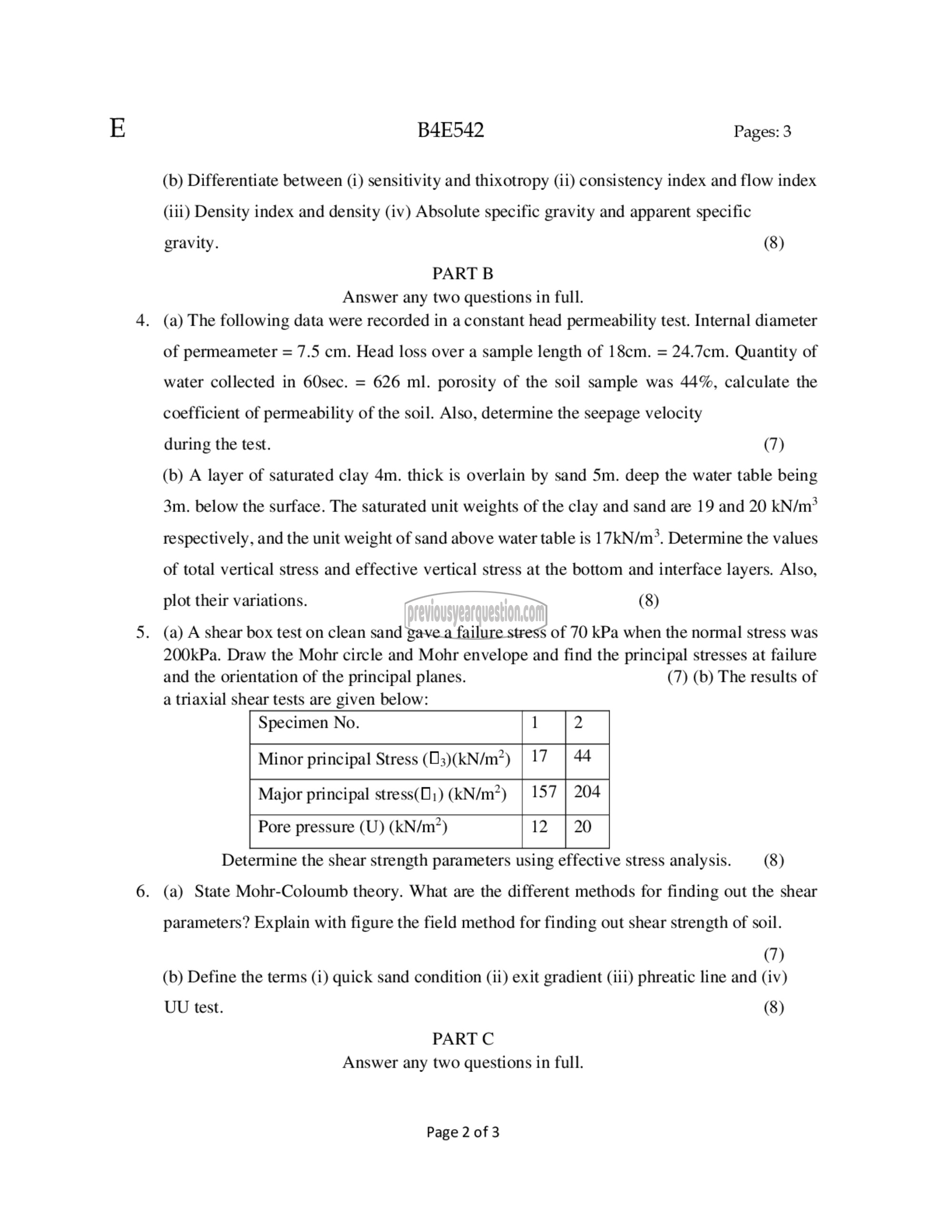 Question Paper - Geotechnical Engineering- I-2