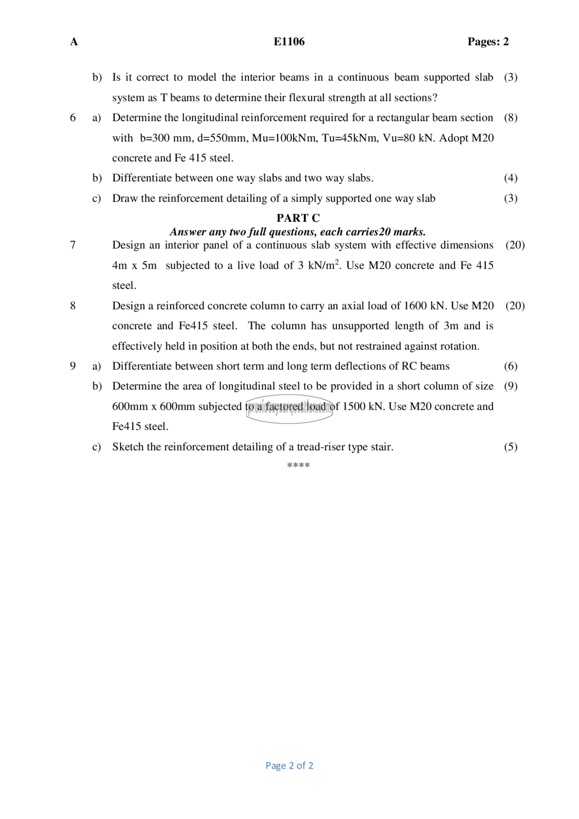 Question Paper - Design of Concrete Structures I-2