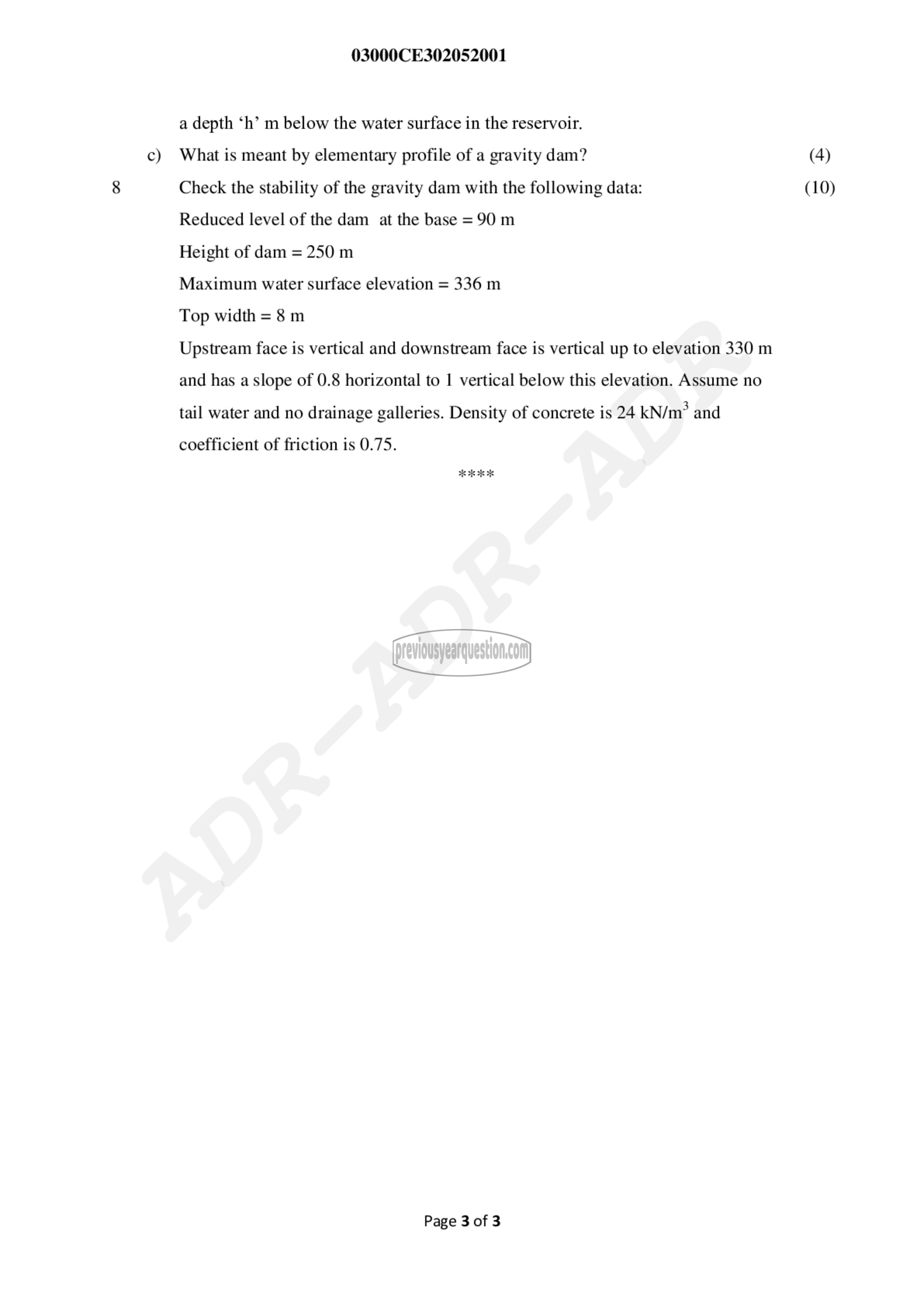 Question Paper - Design of Hydraulic Structures-3