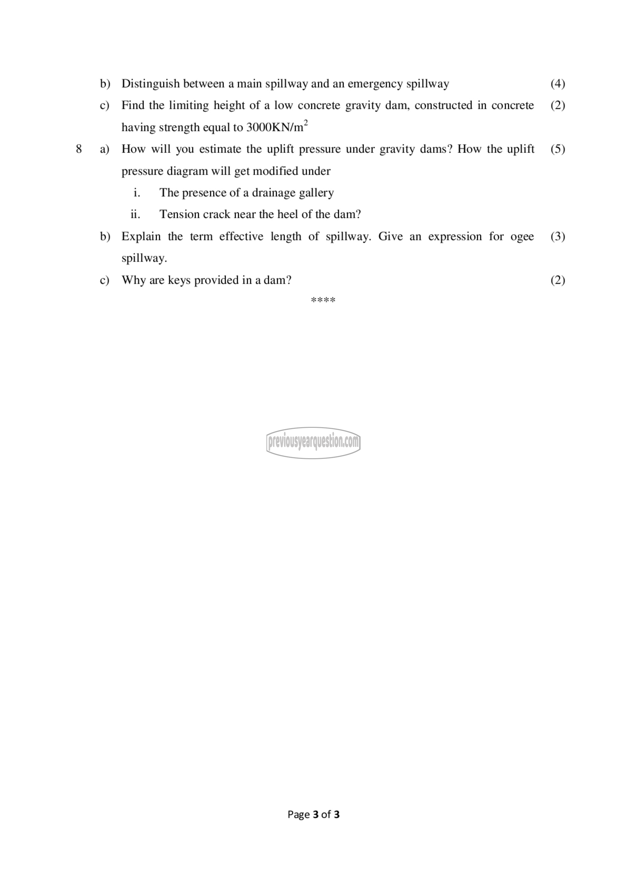 Question Paper - Design of Hydraulic Structures-3