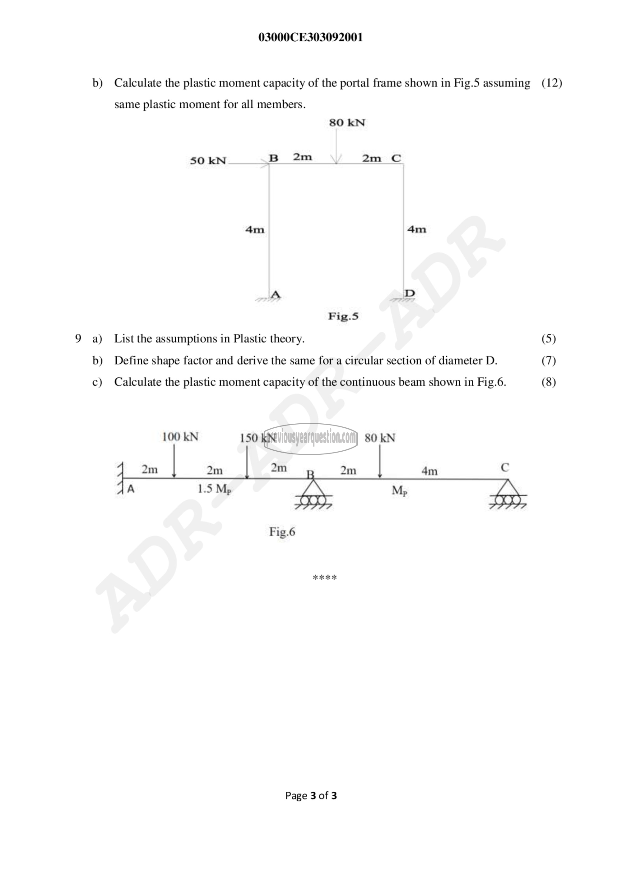 Question Paper - Structural Analysis- II-3