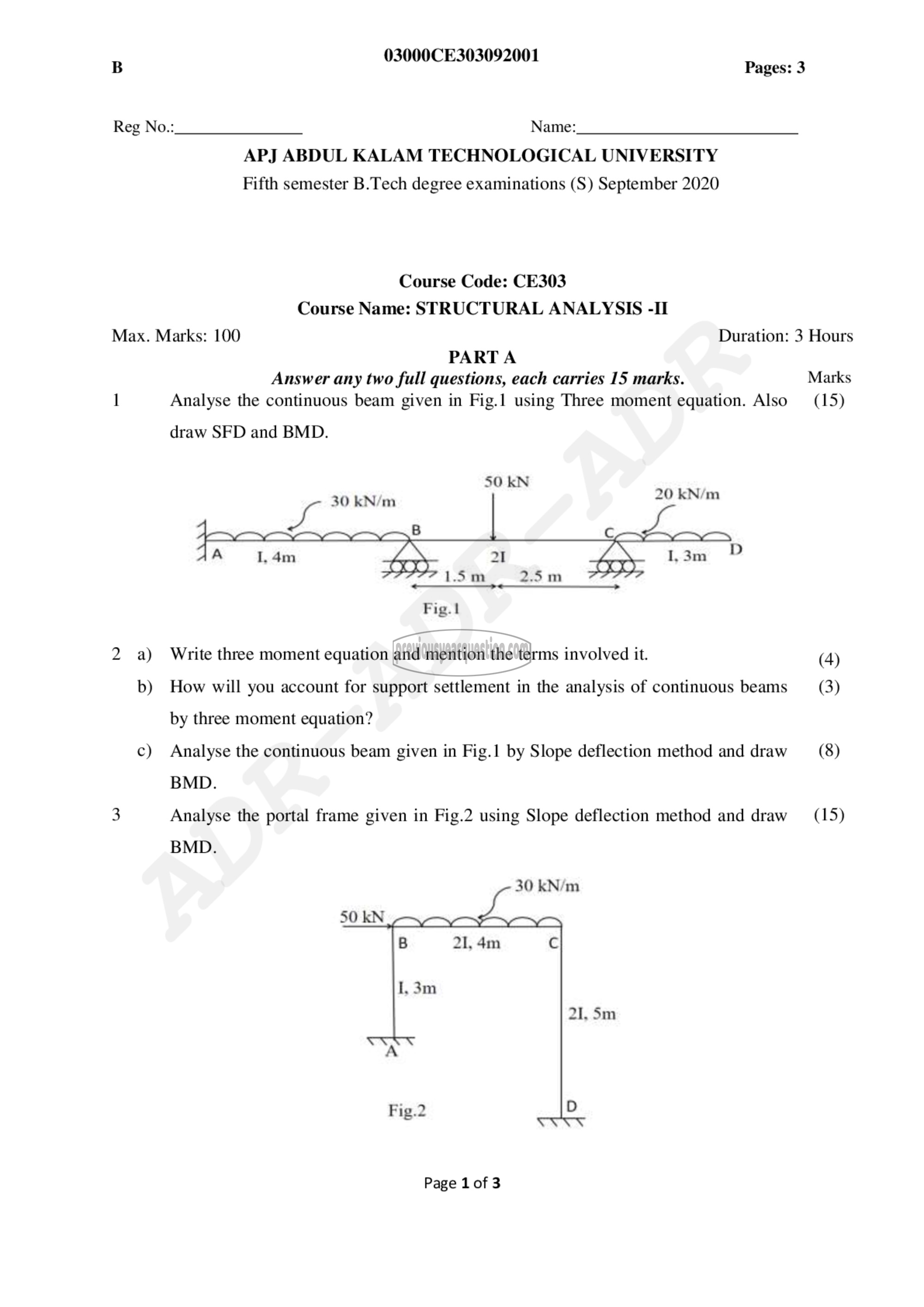 Question Paper - Structural Analysis- II-1