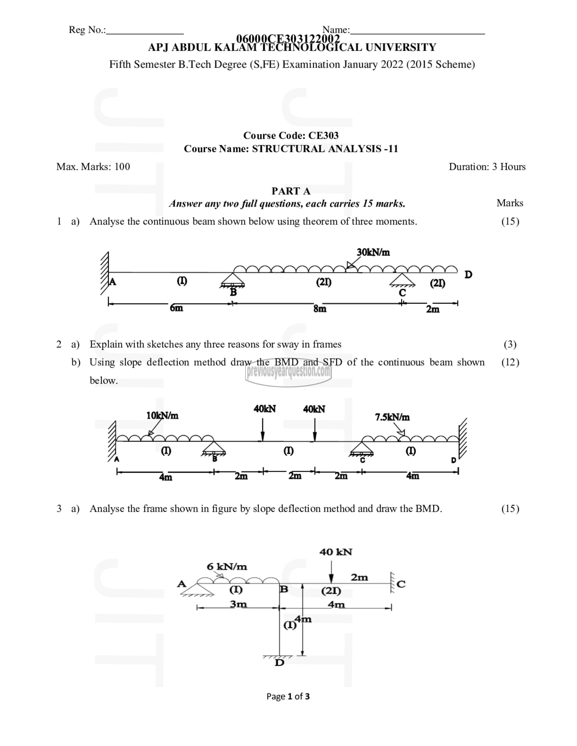 Question Paper - Structural Analysis- II-1