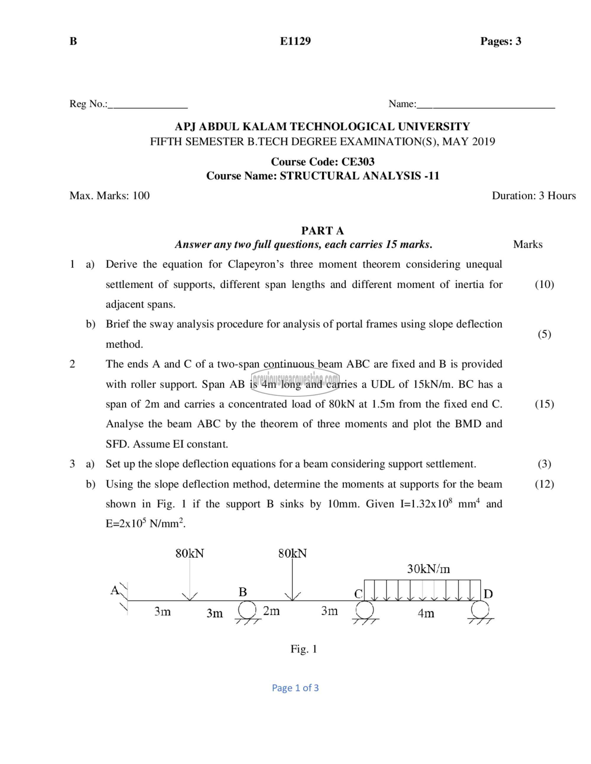 Question Paper - Structural Analysis- II-1