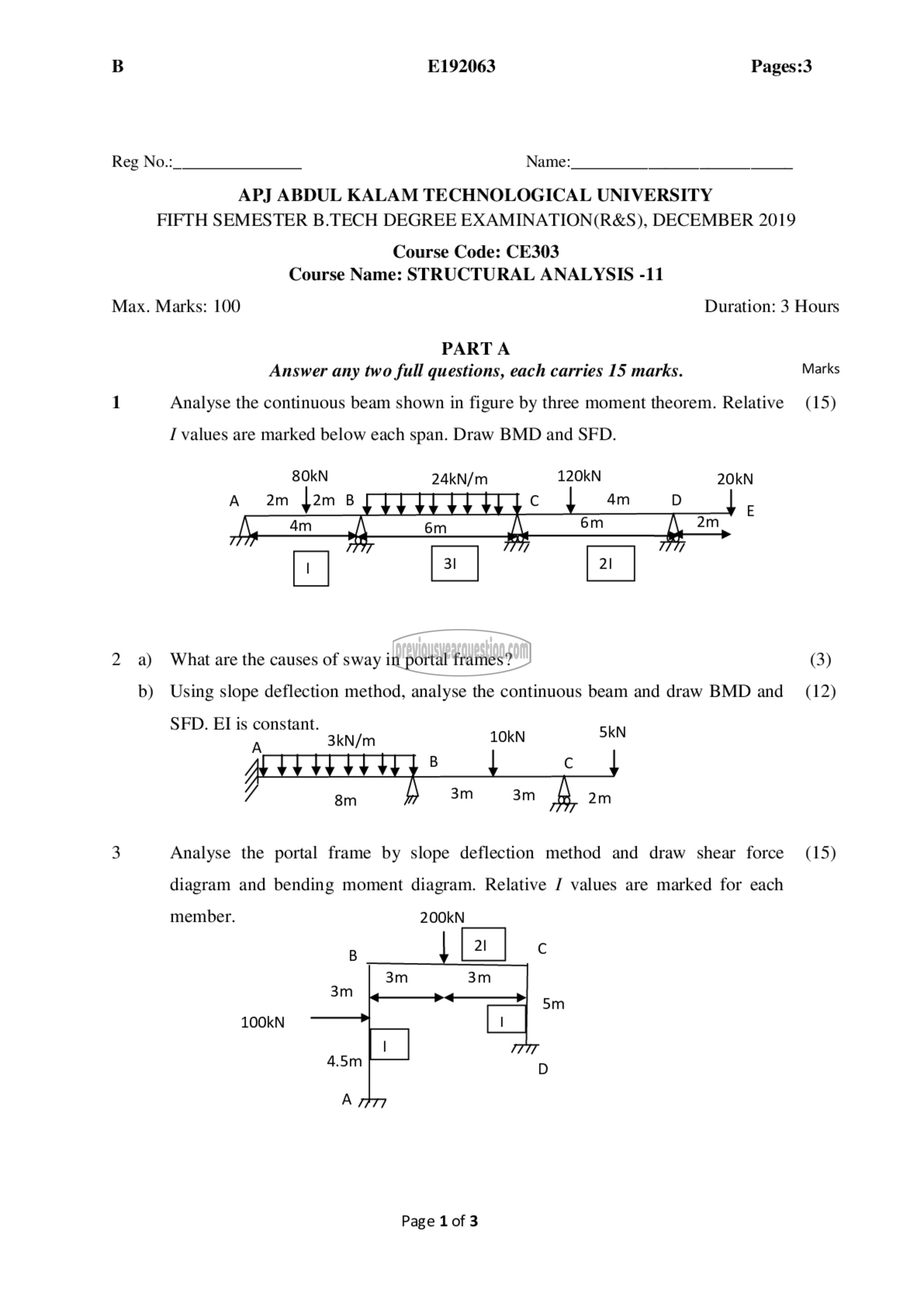 Question Paper - Structural Analysis- II-1