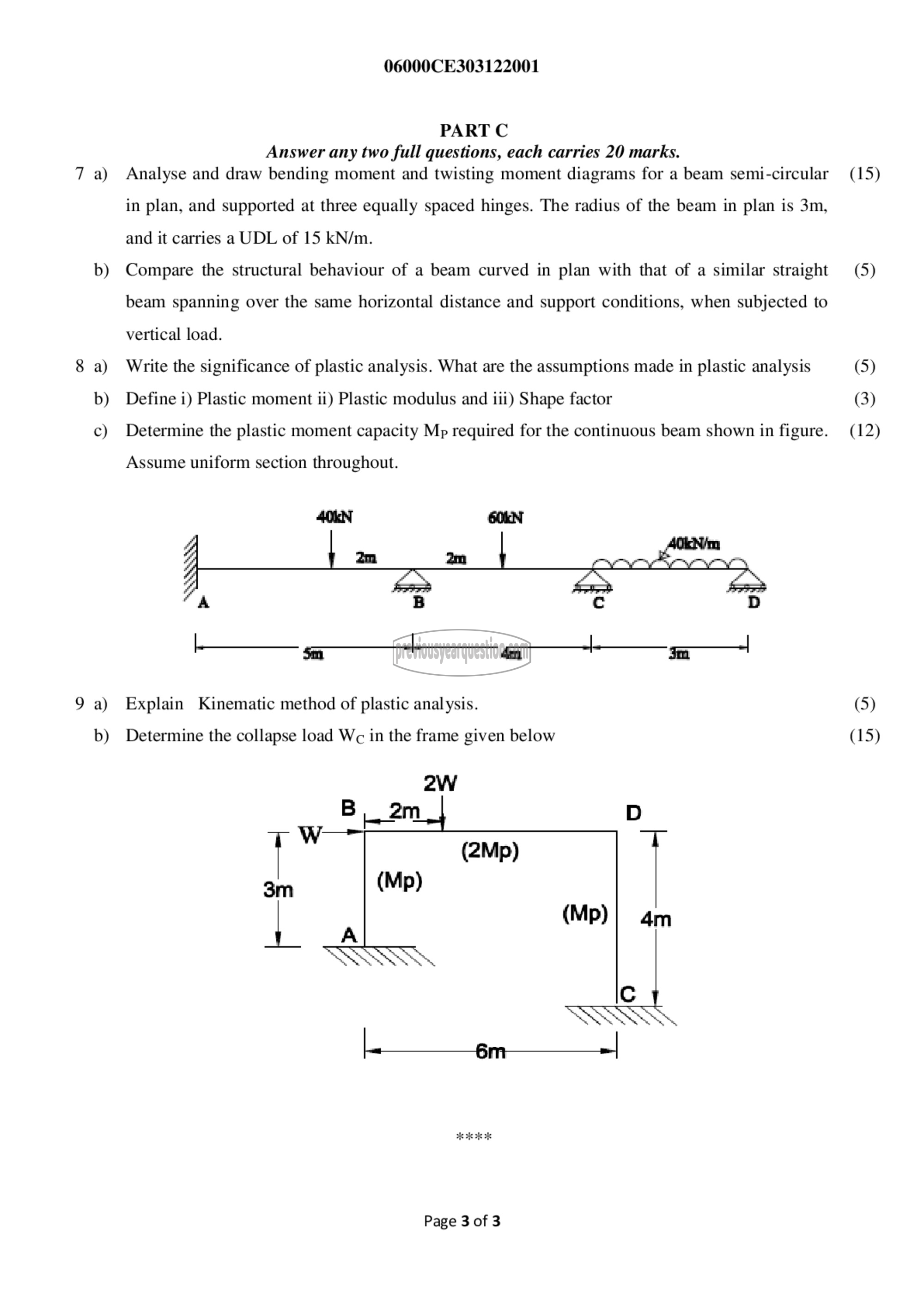 Question Paper - Structural Analysis- II-3