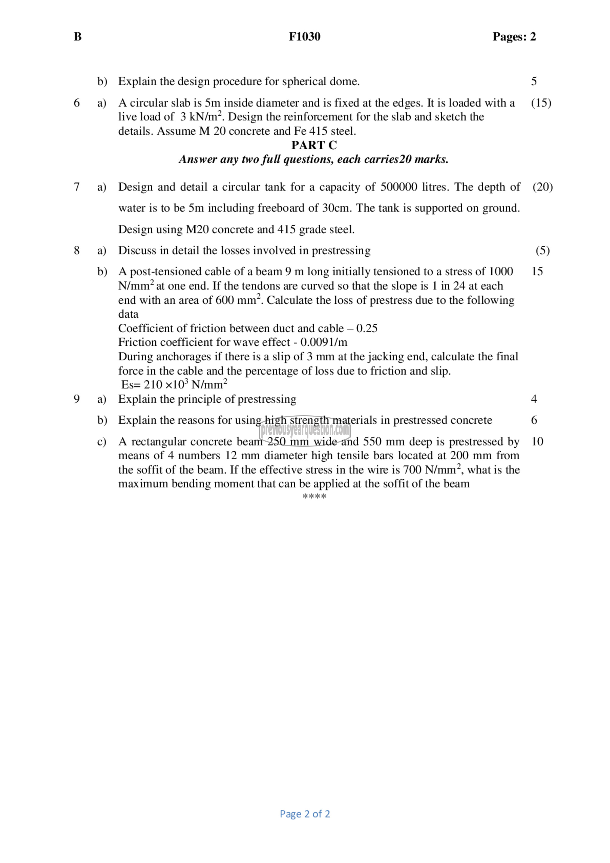 Question Paper - Design of Concrete Structures II-2