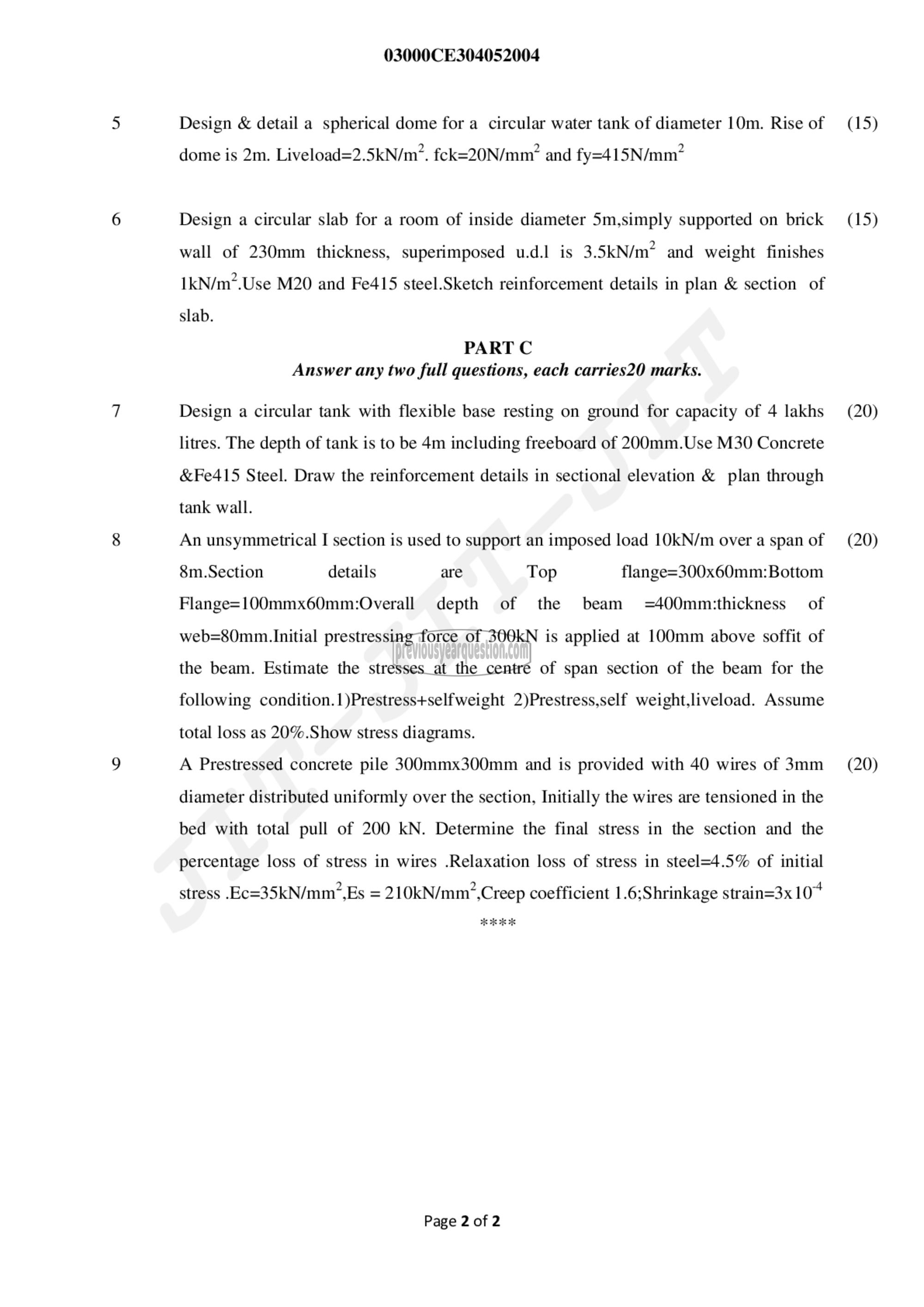 Question Paper - Design of Concrete Structures II-2