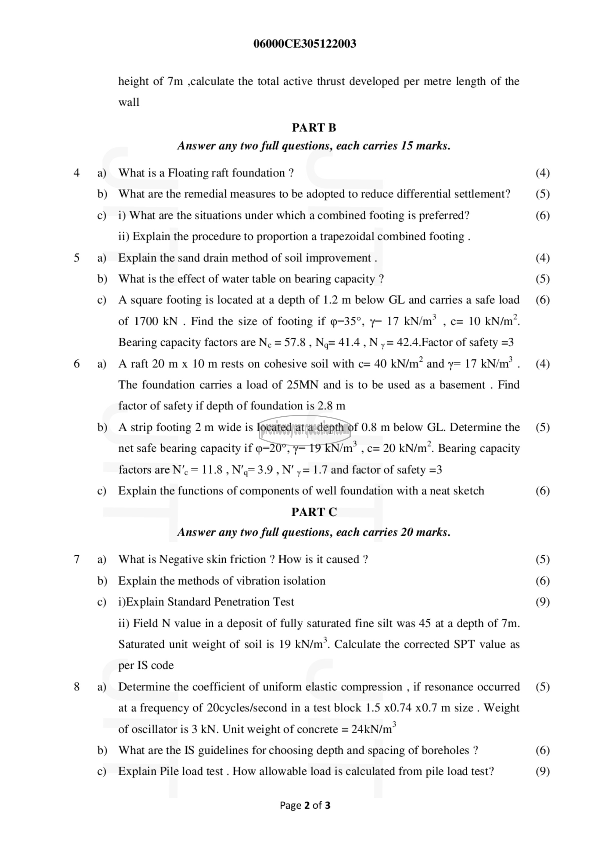 Question Paper - Geotechnical Engineering- II-2