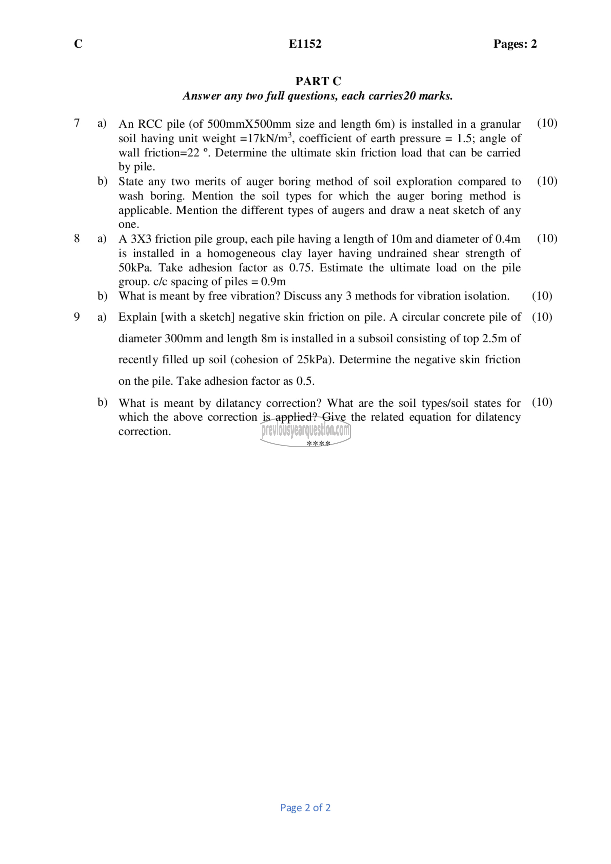 Question Paper - Geotechnical Engineering- II-2