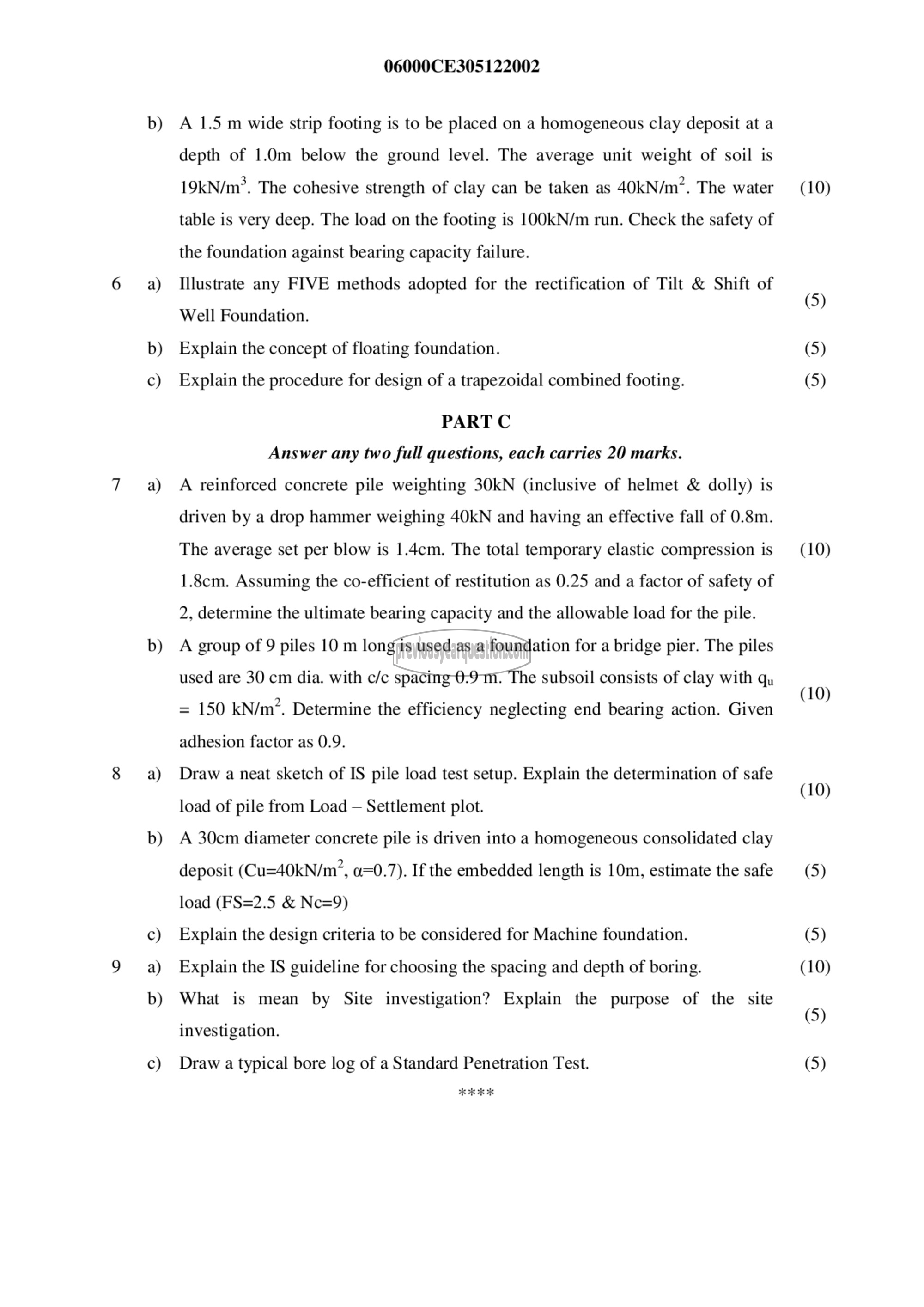 Question Paper - Geotechnical Engineering- II-2