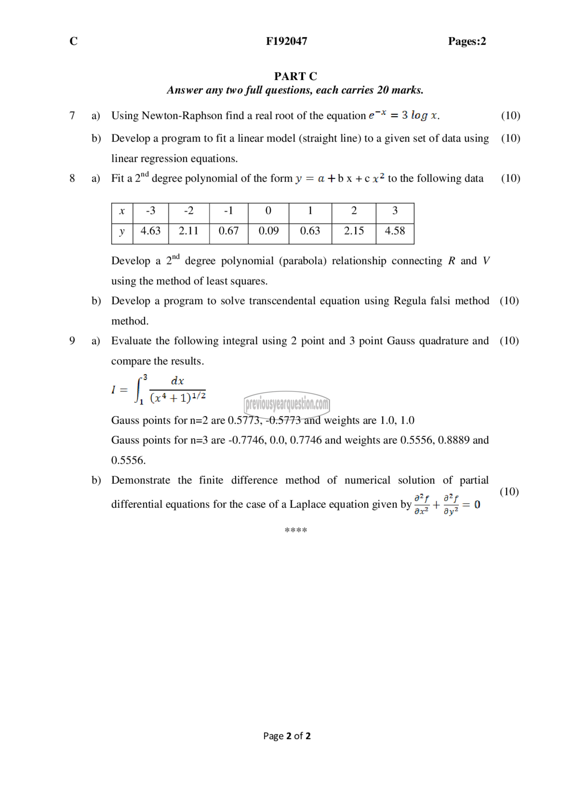 Question Paper - Computer Programming and Computational Techniques-2