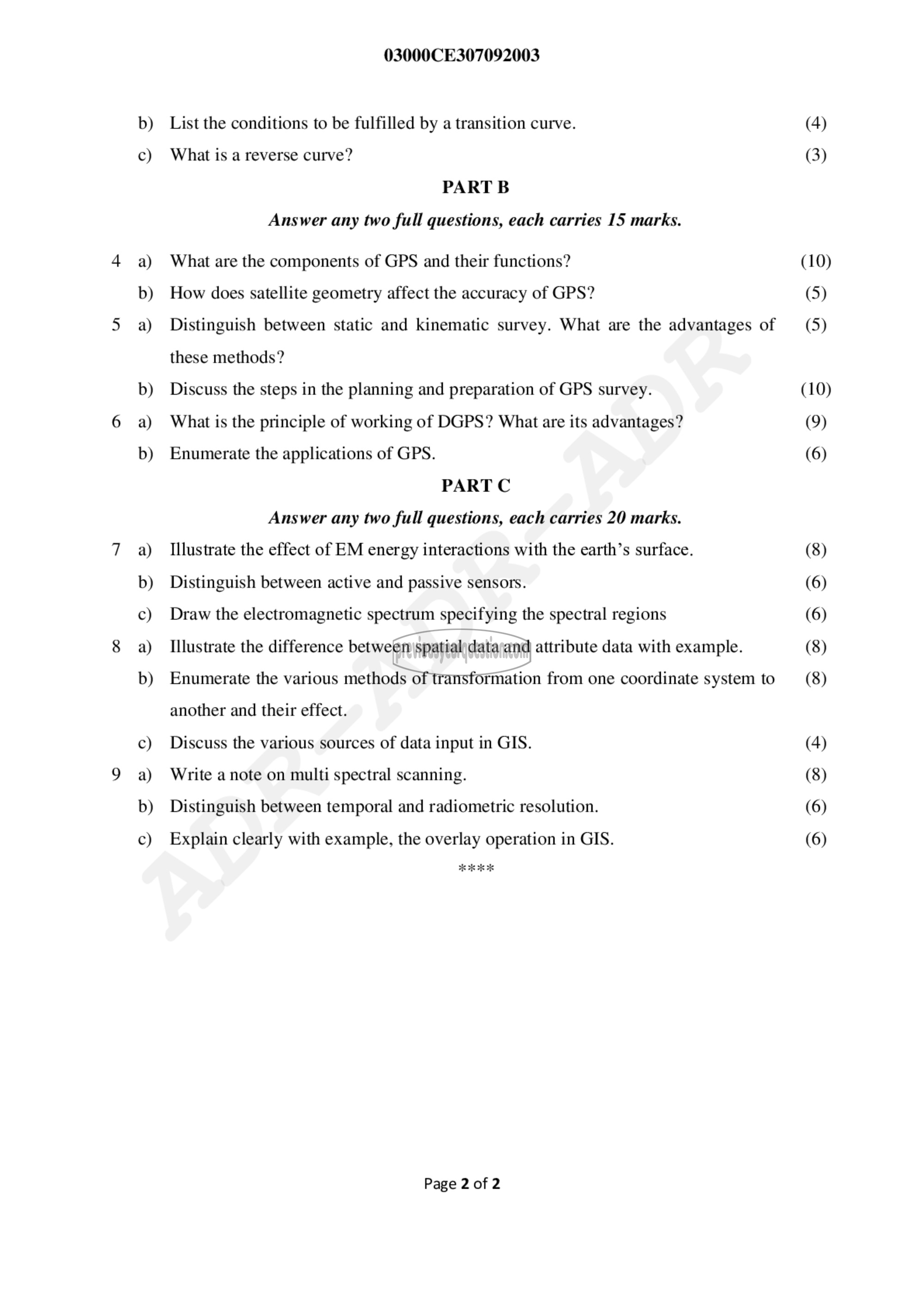 Question Paper - Geomatics-2