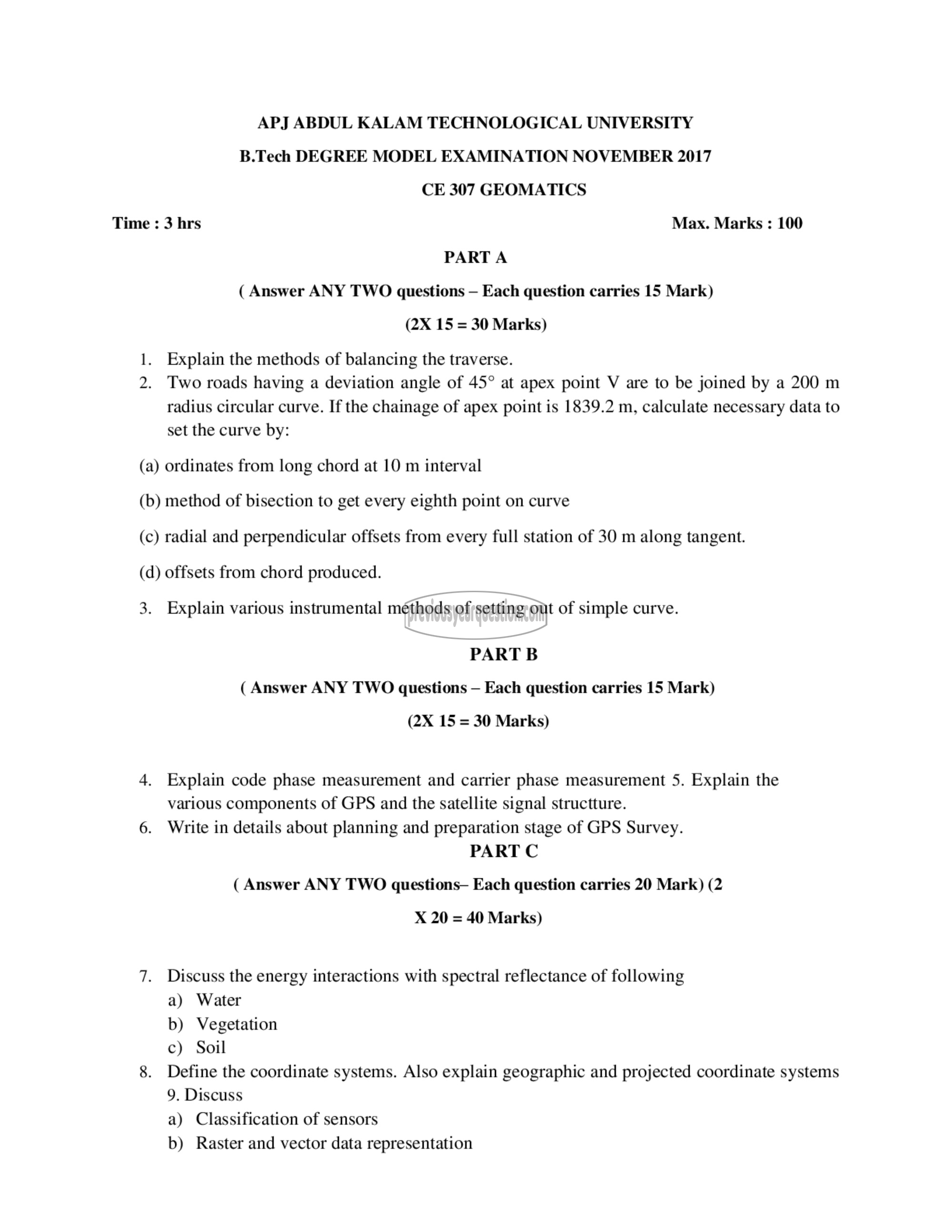 Question Paper - Geomatics-1