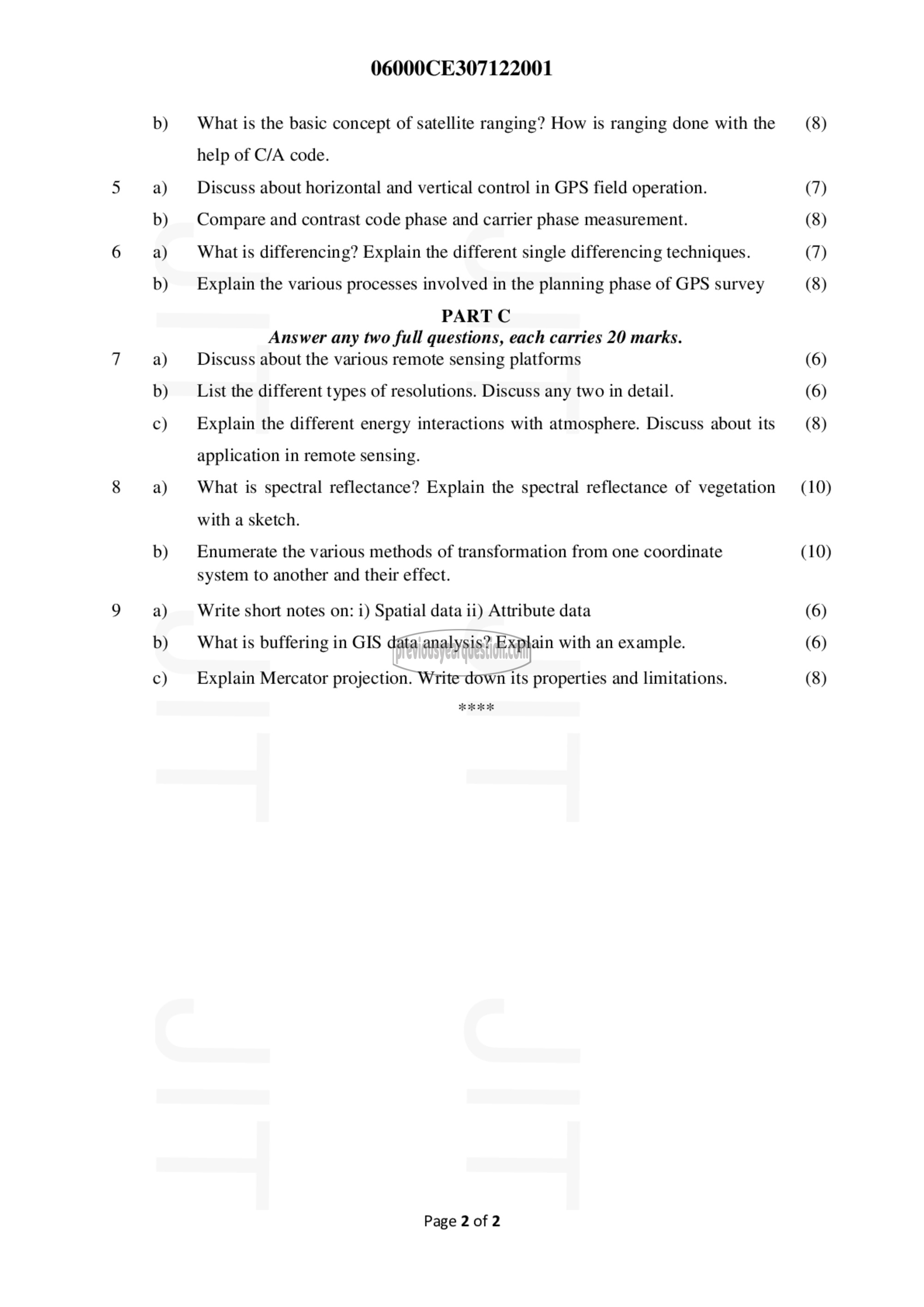 Question Paper - Geomatics-2