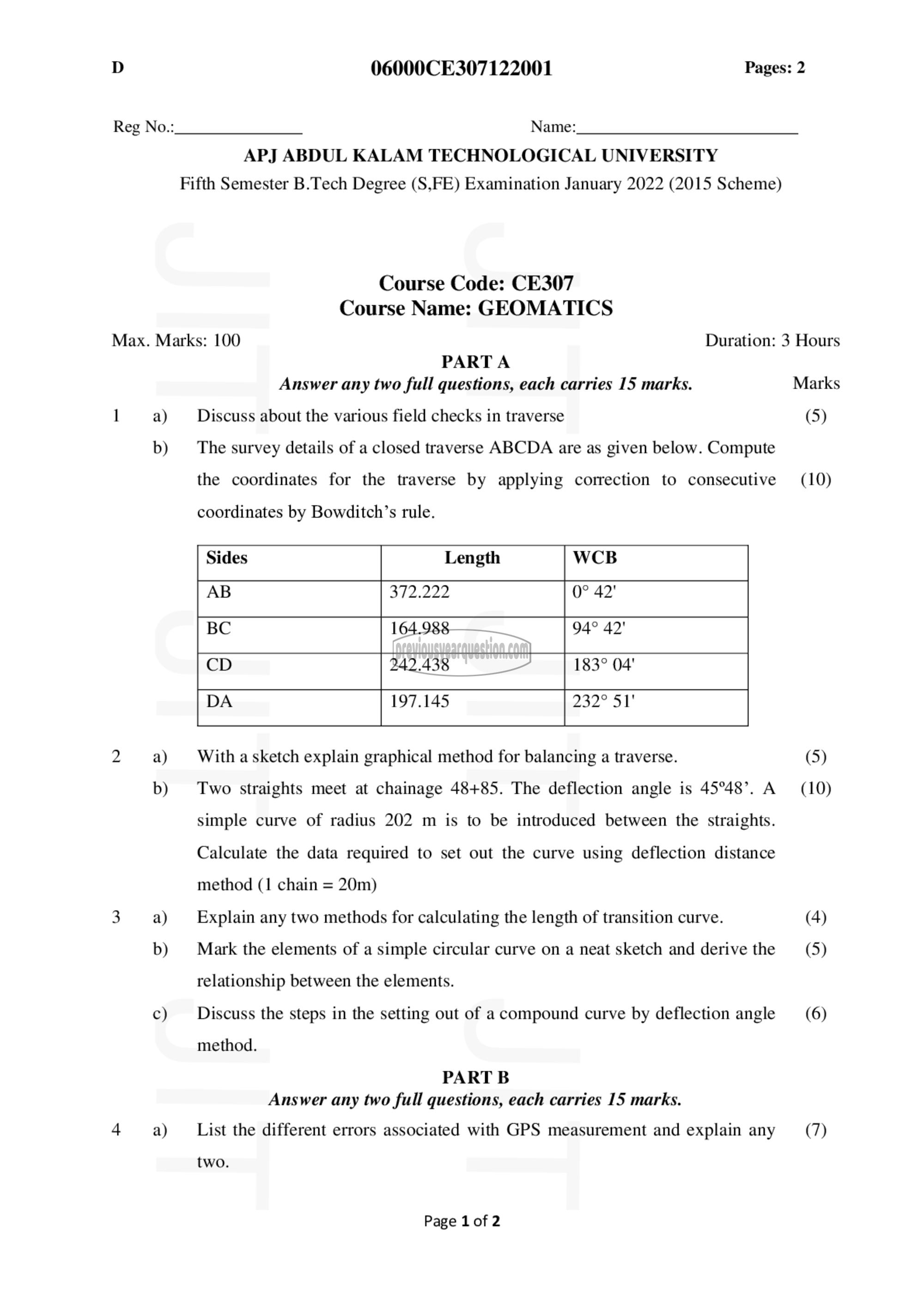 Question Paper - Geomatics-1