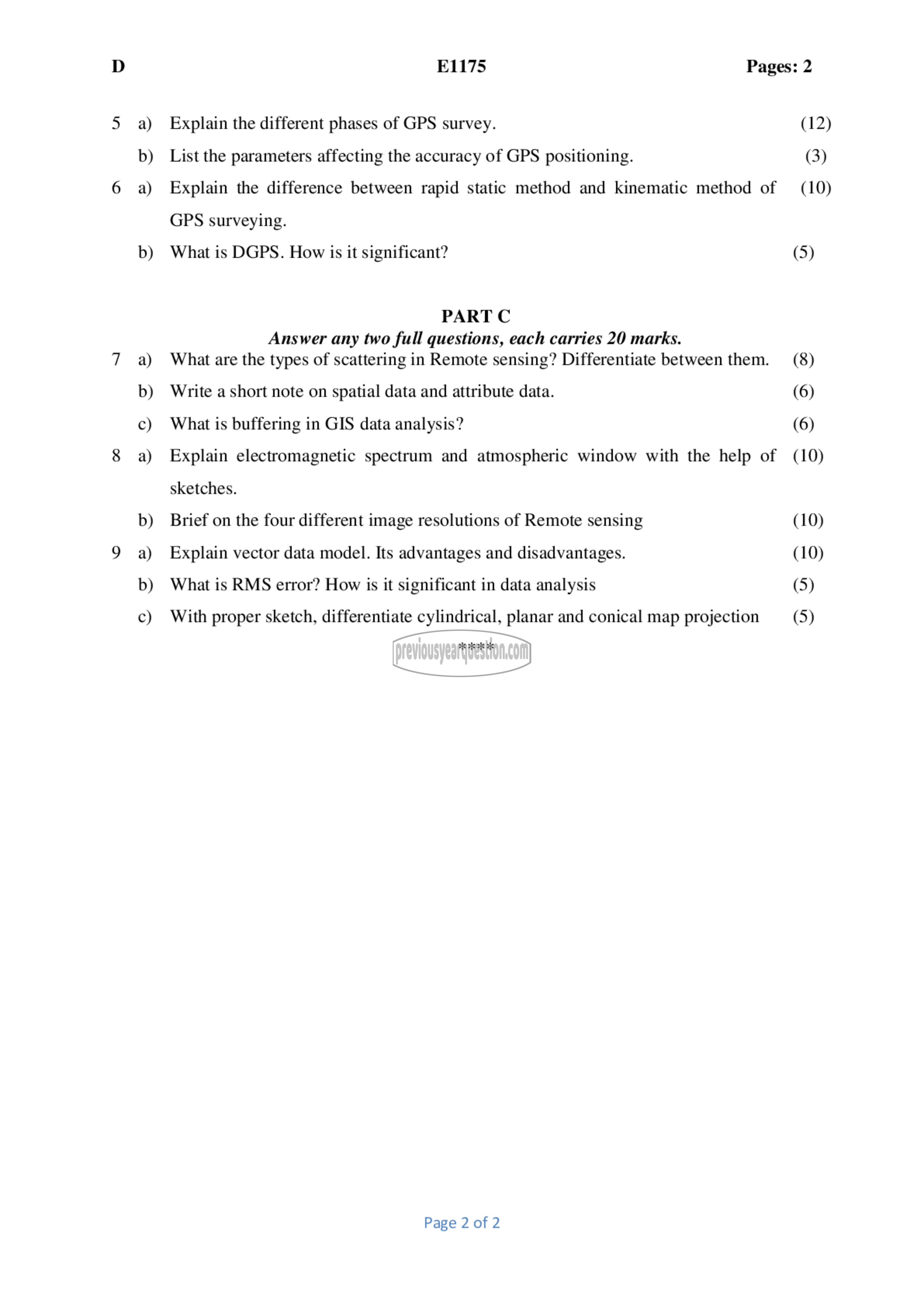 Question Paper - Geomatics-2