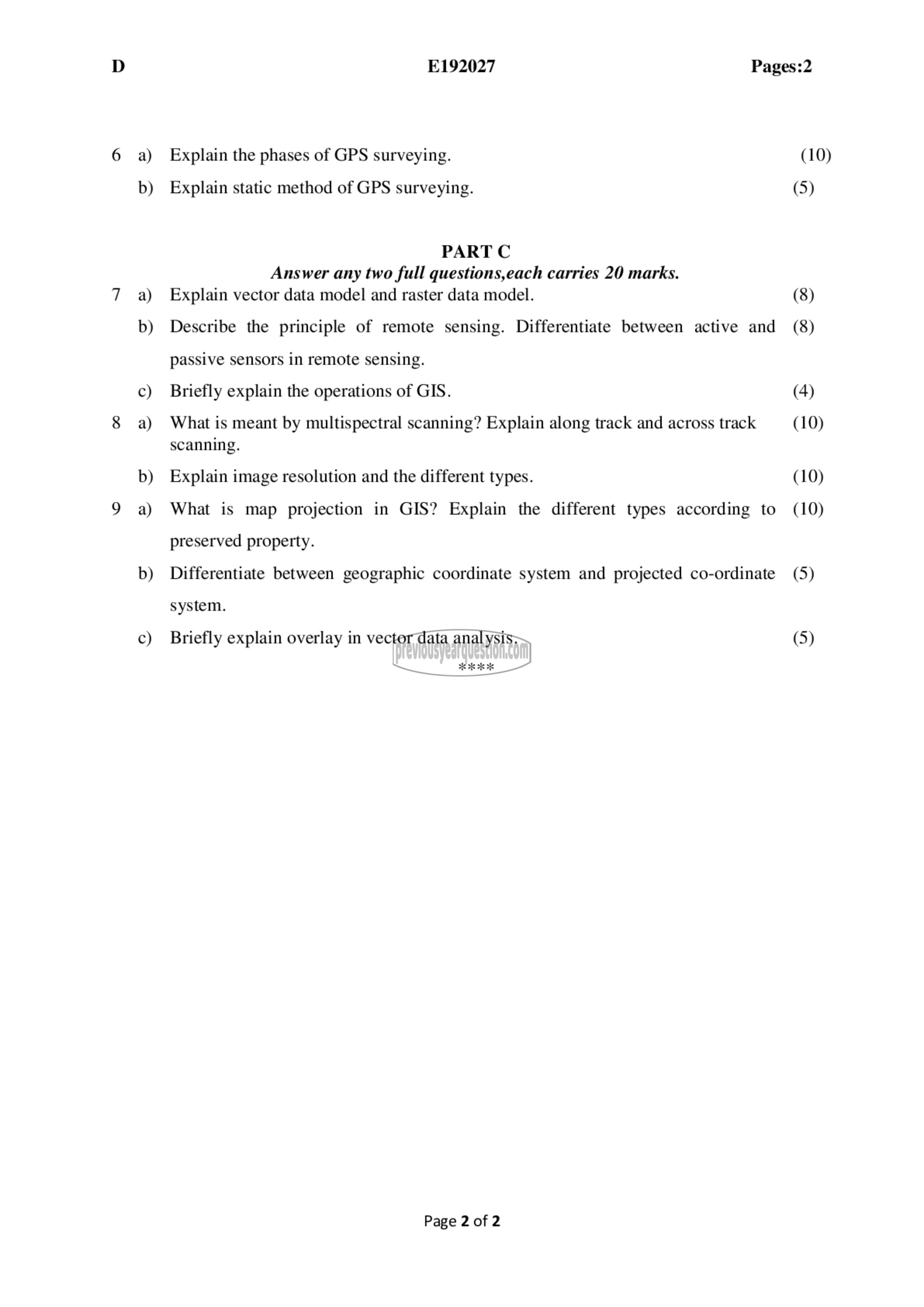 Question Paper - Geomatics-2