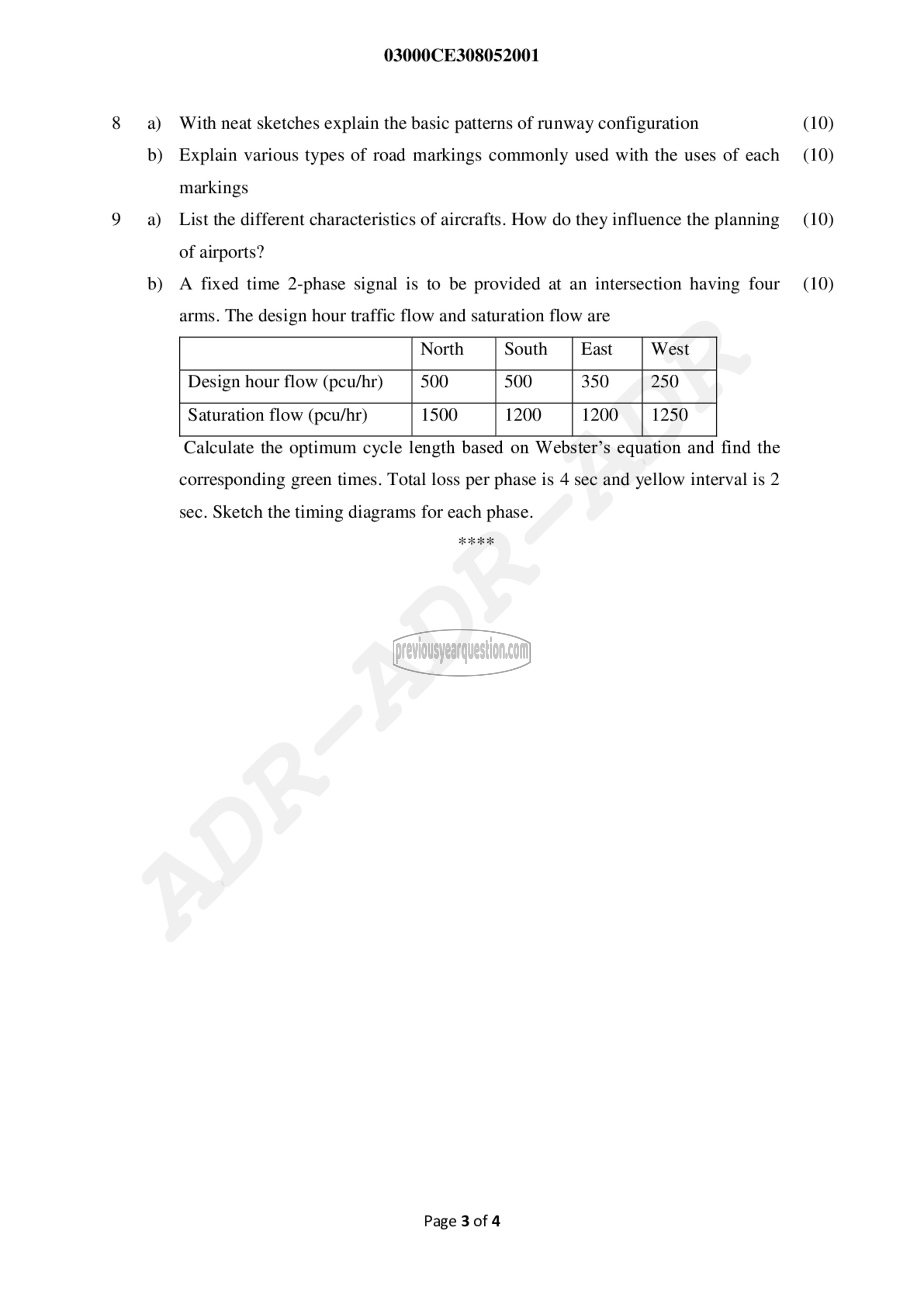 Question Paper - Transportation Engineering- I-3