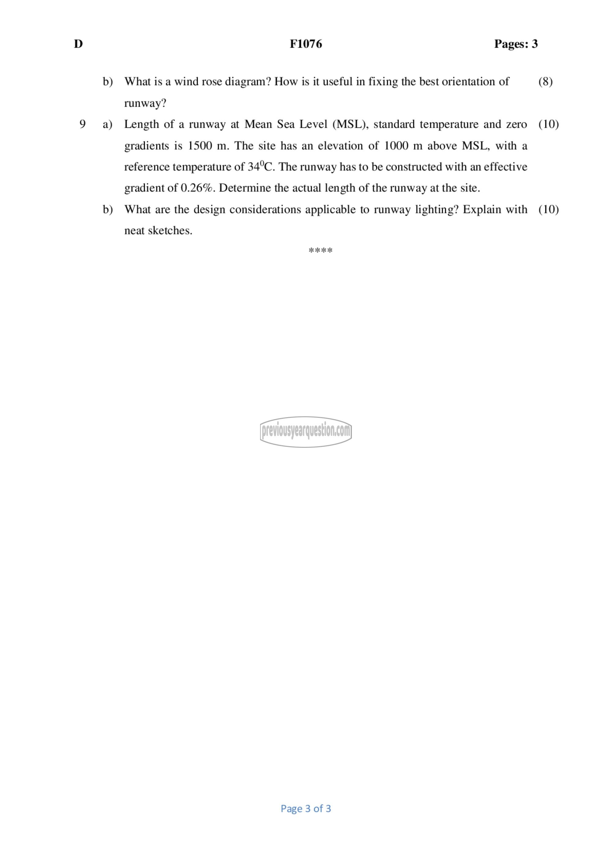 Question Paper - Transportation Engineering- I-3