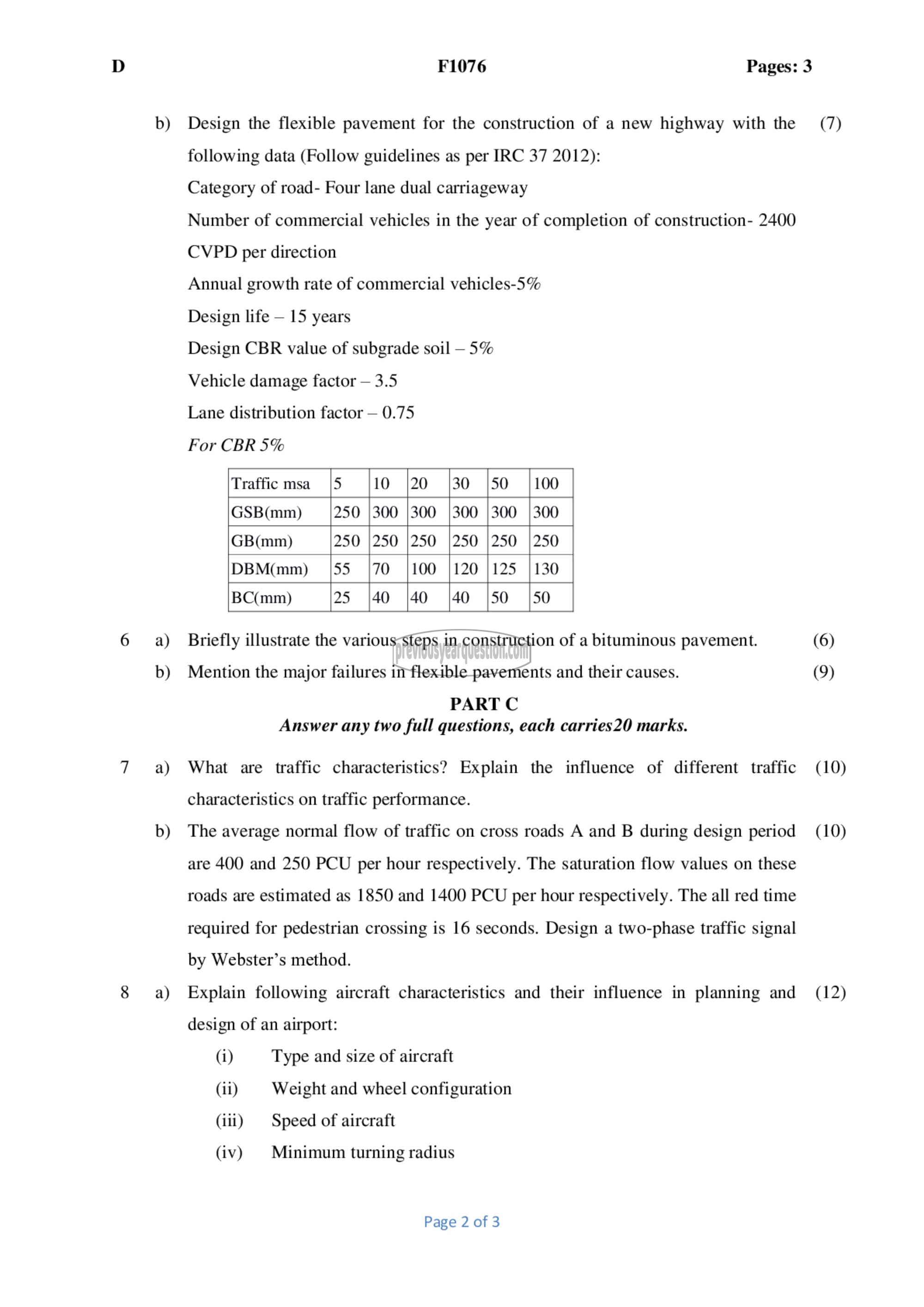 Question Paper - Transportation Engineering- I-2