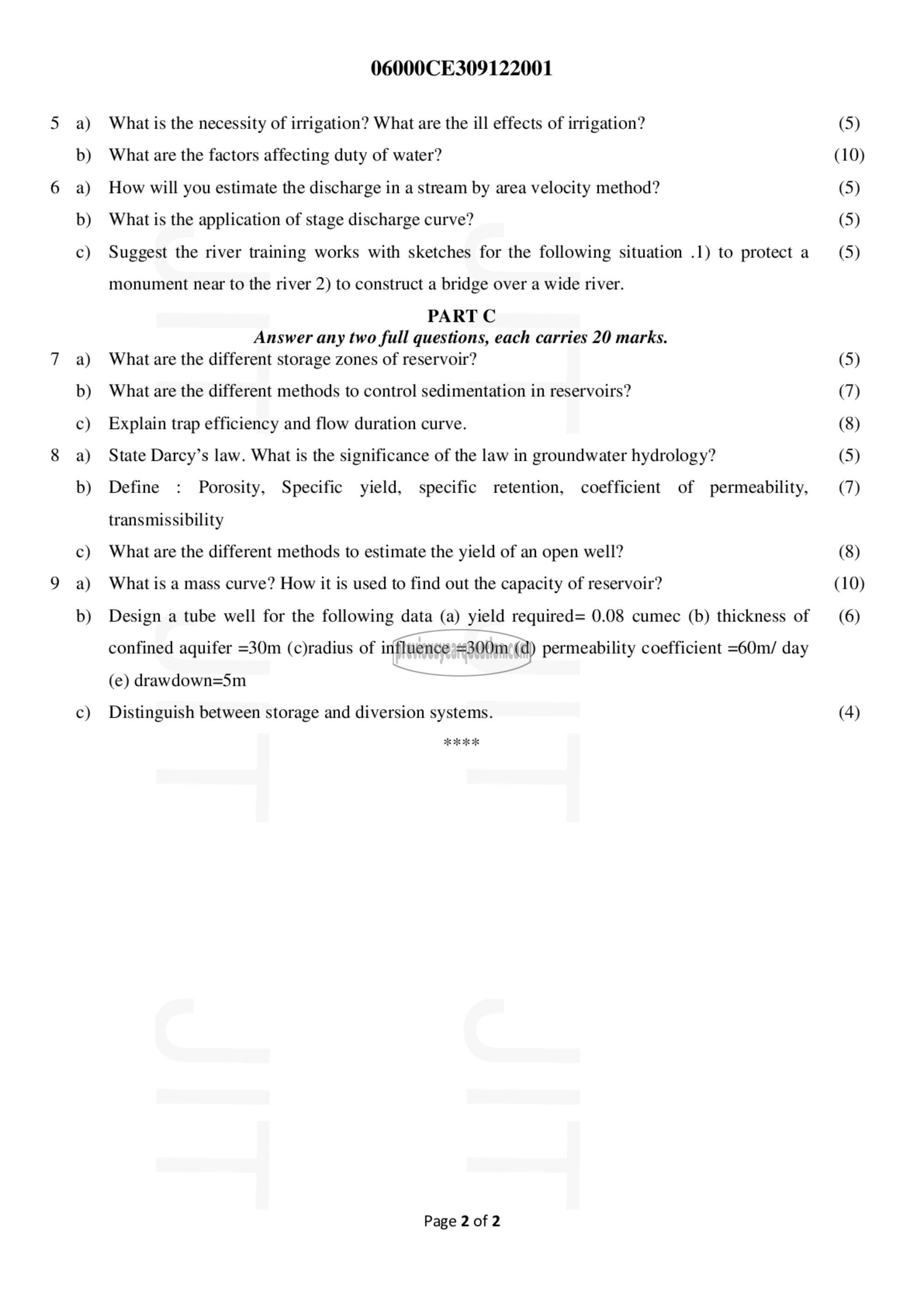 Question Paper - Water Resources Engineering-2