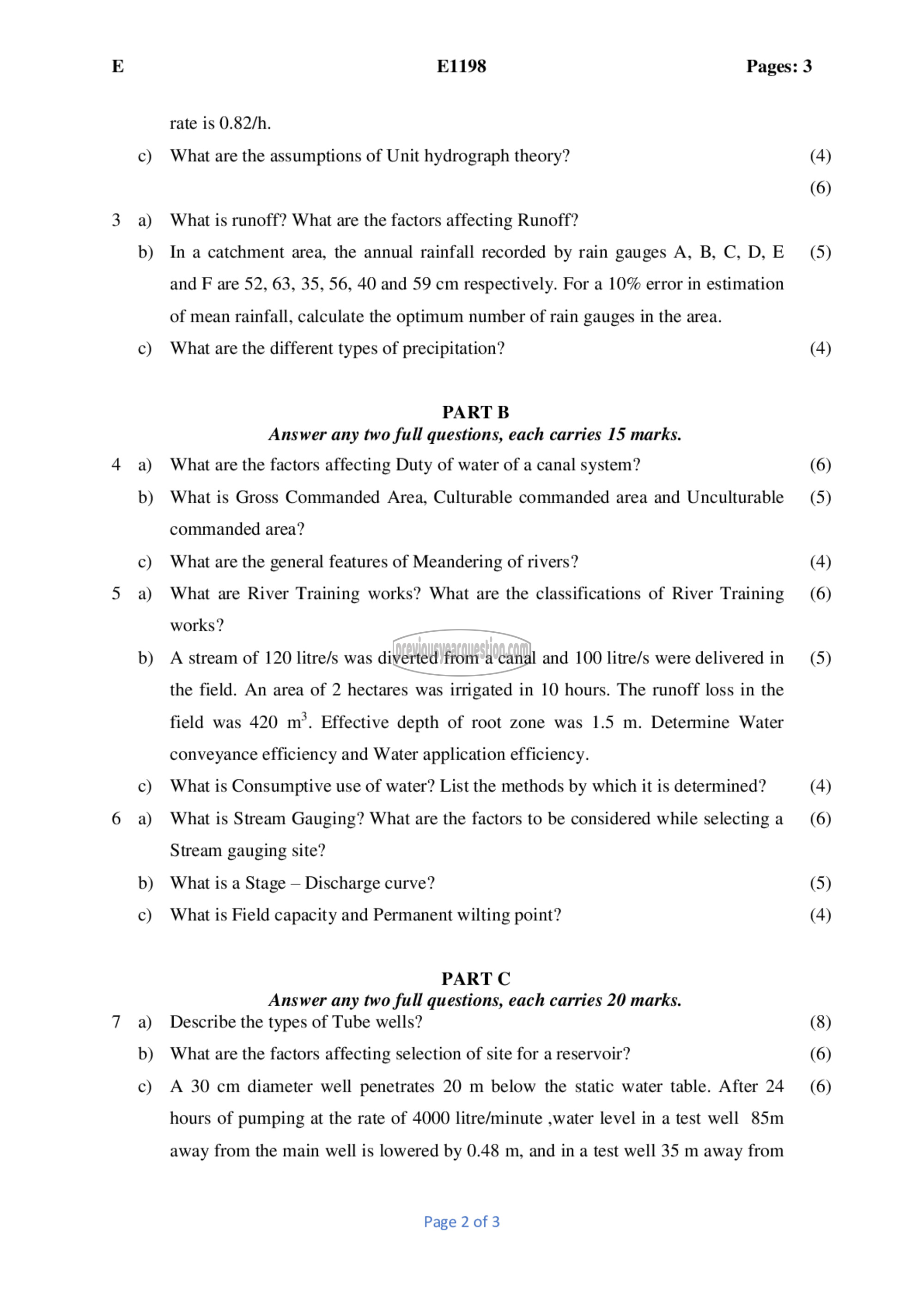 Question Paper - Water Resources Engineering-2