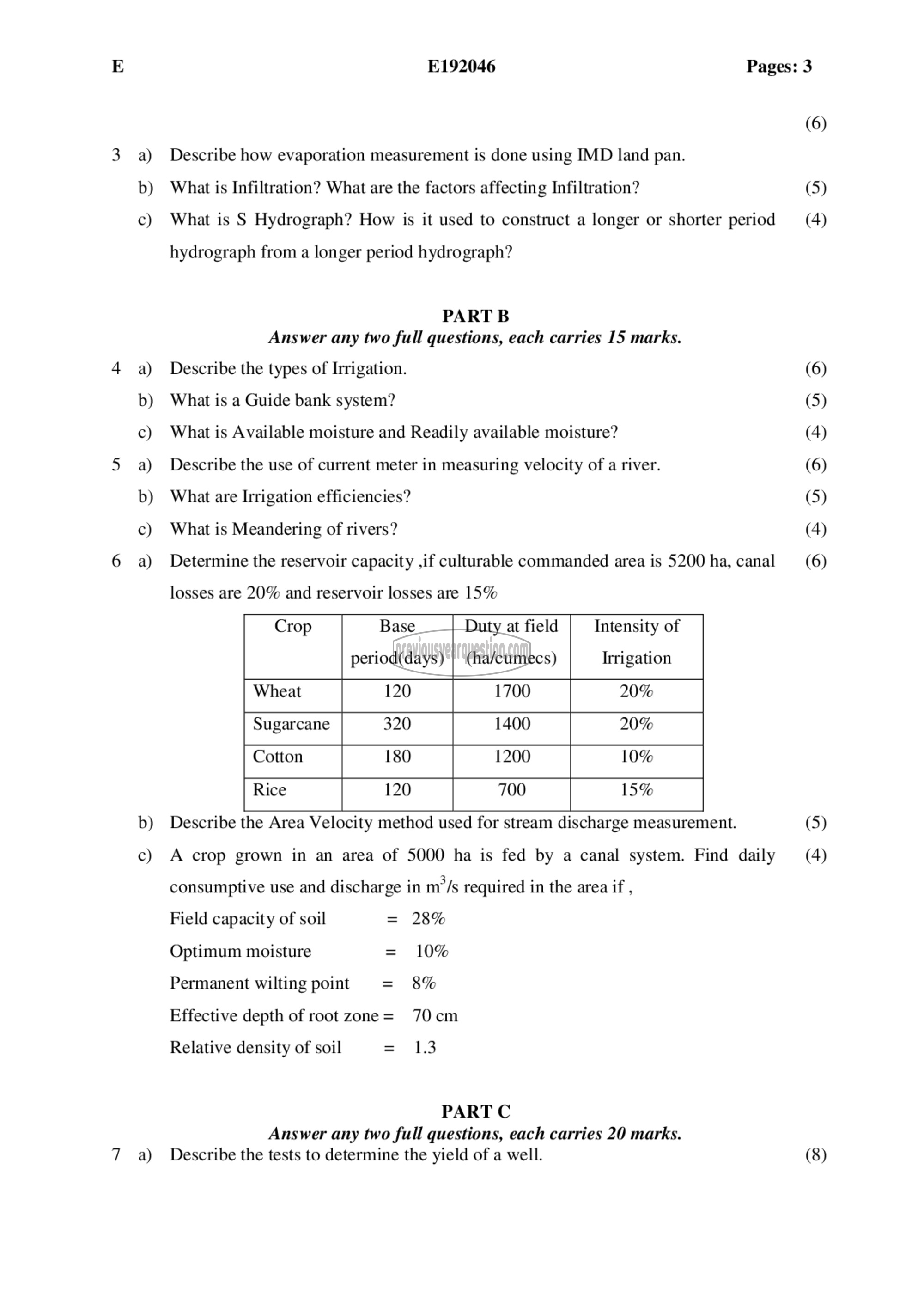 Question Paper - Water Resources Engineering-2