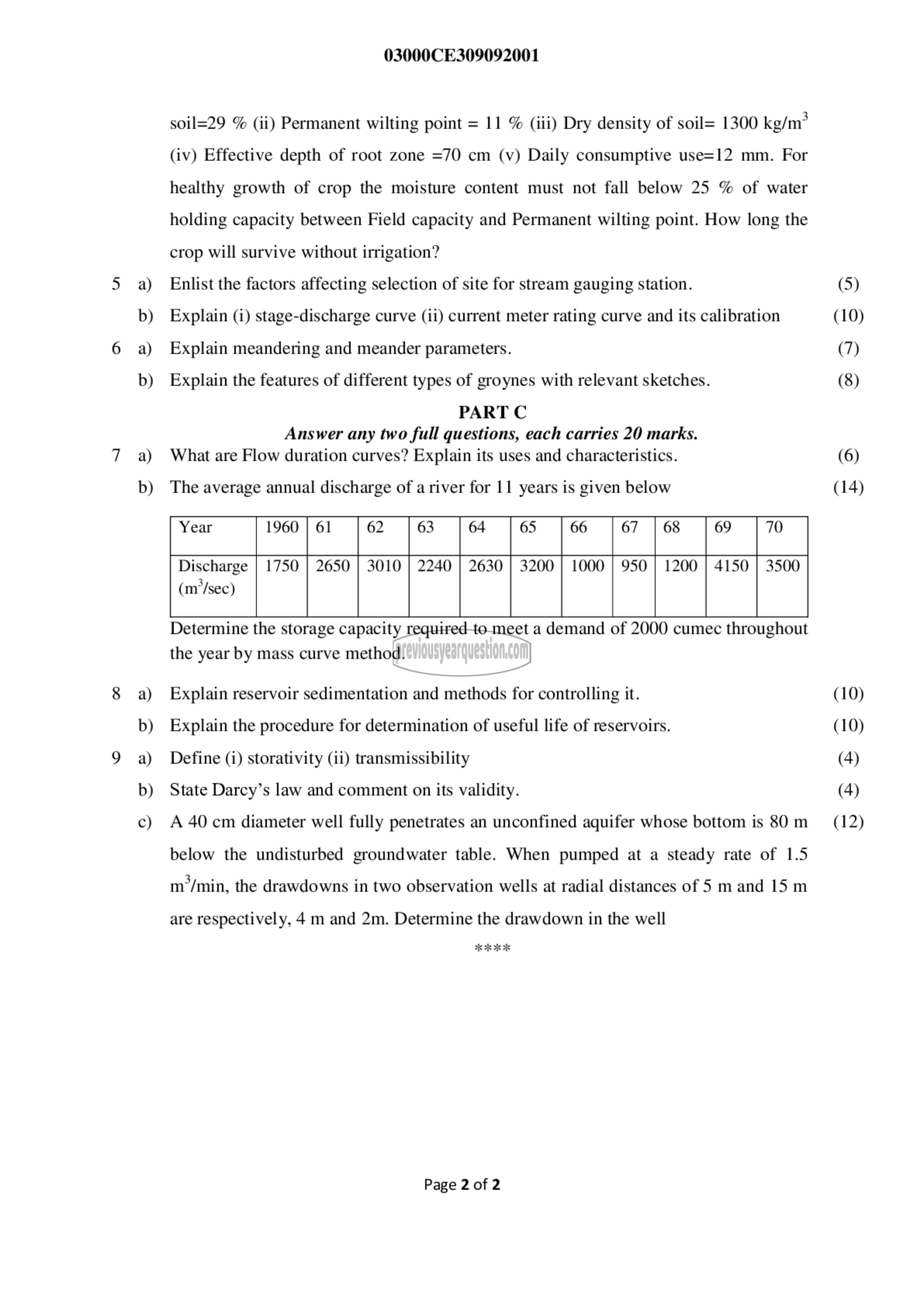 Question Paper - Water Resources Engineering-2