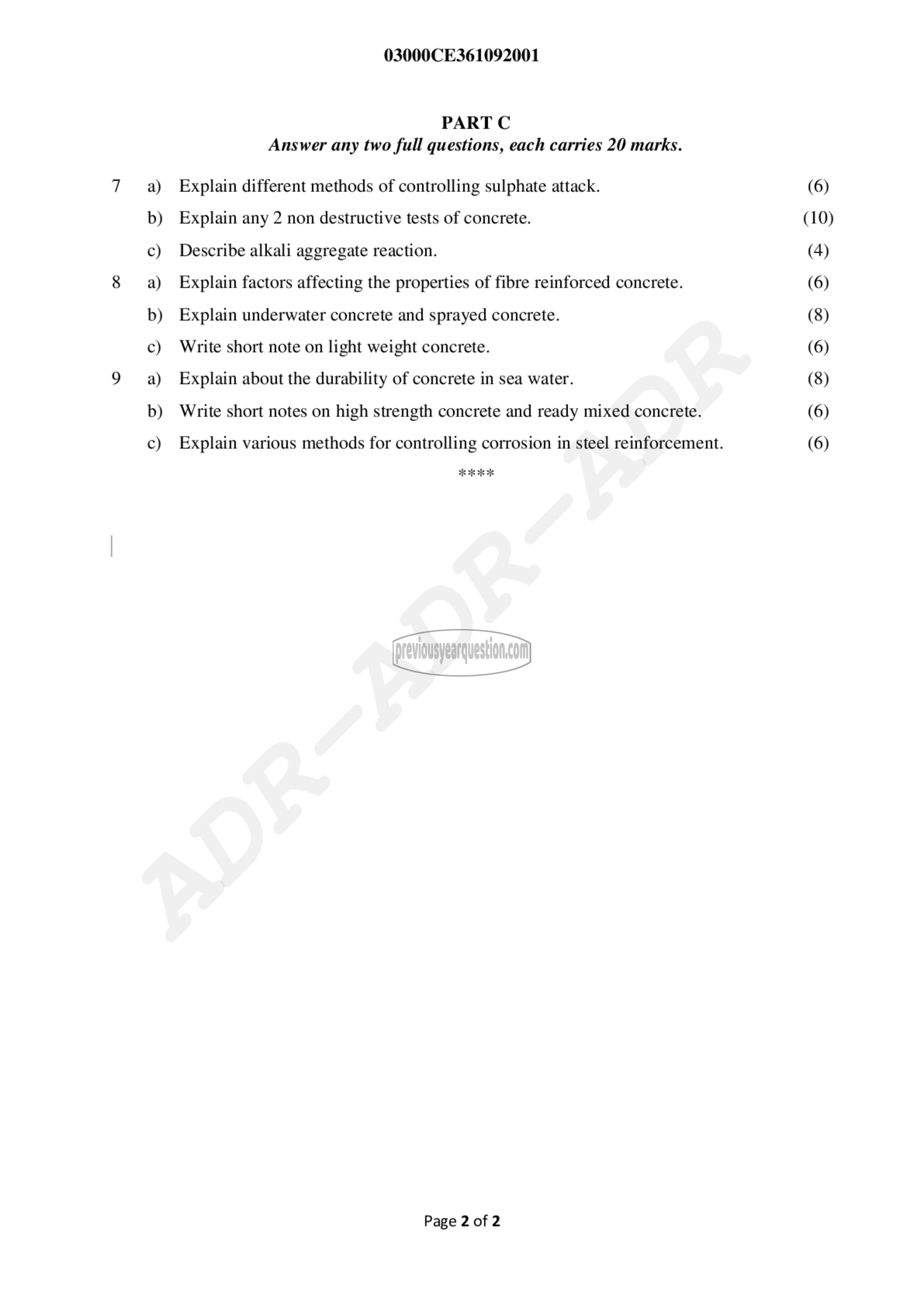 Question Paper - Advanced Concrete Technology-2