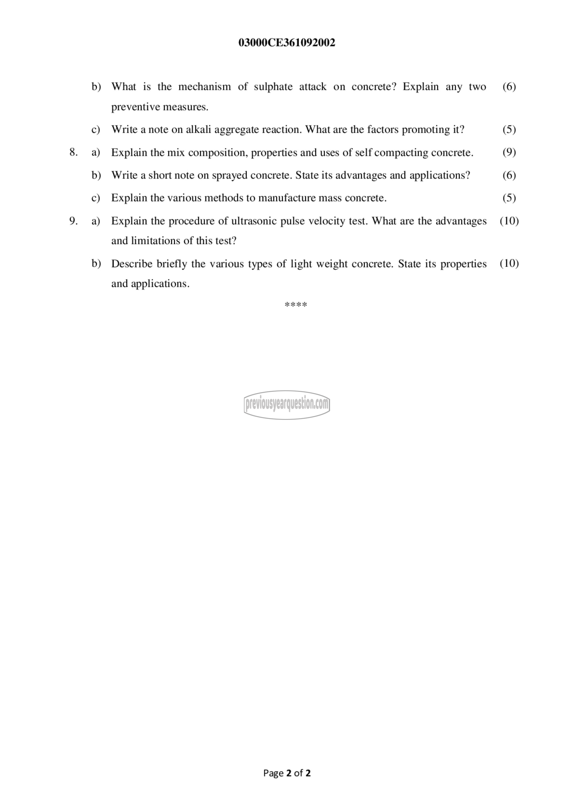 Question Paper - Advanced Concrete Technology-2