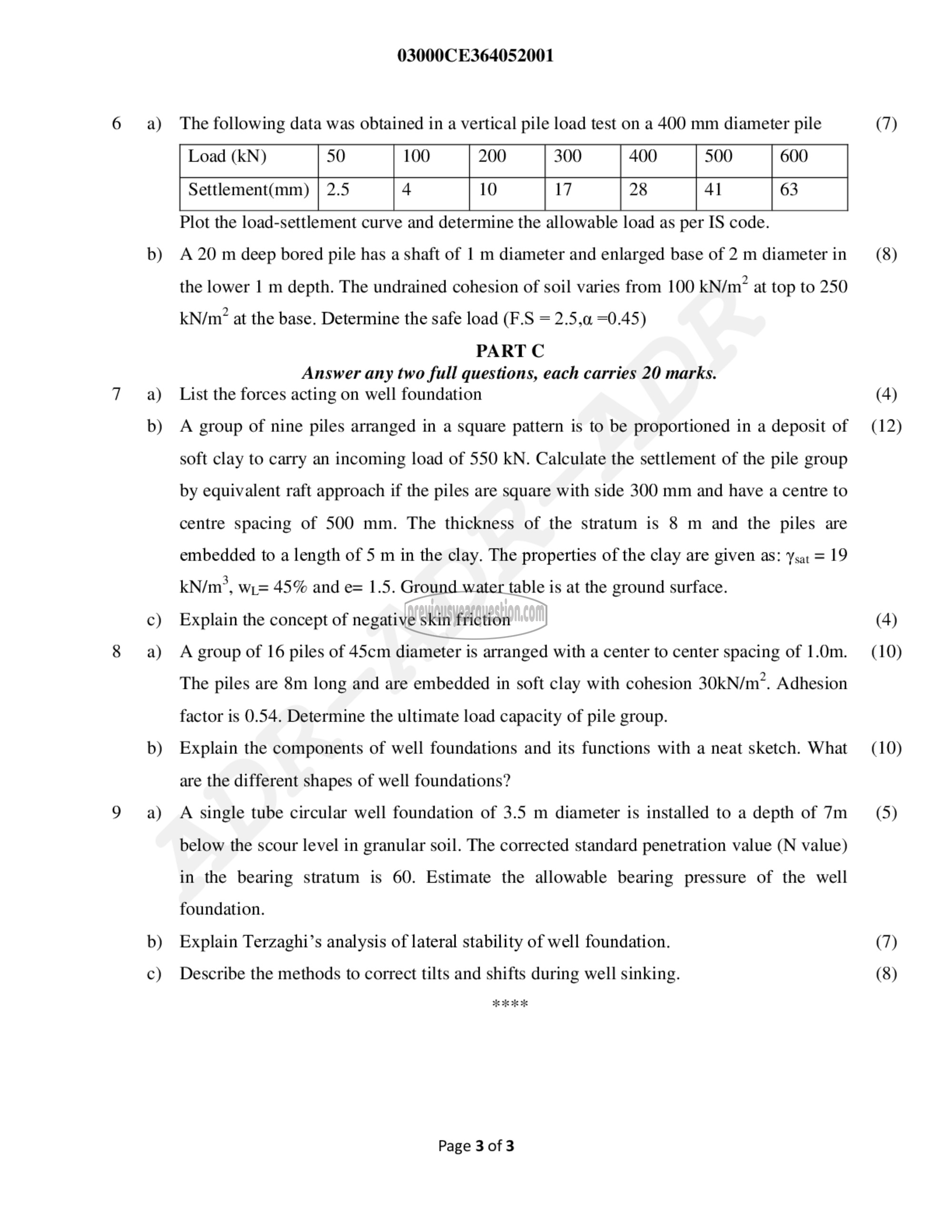 Question Paper - Advanced Foundation Engineering-3