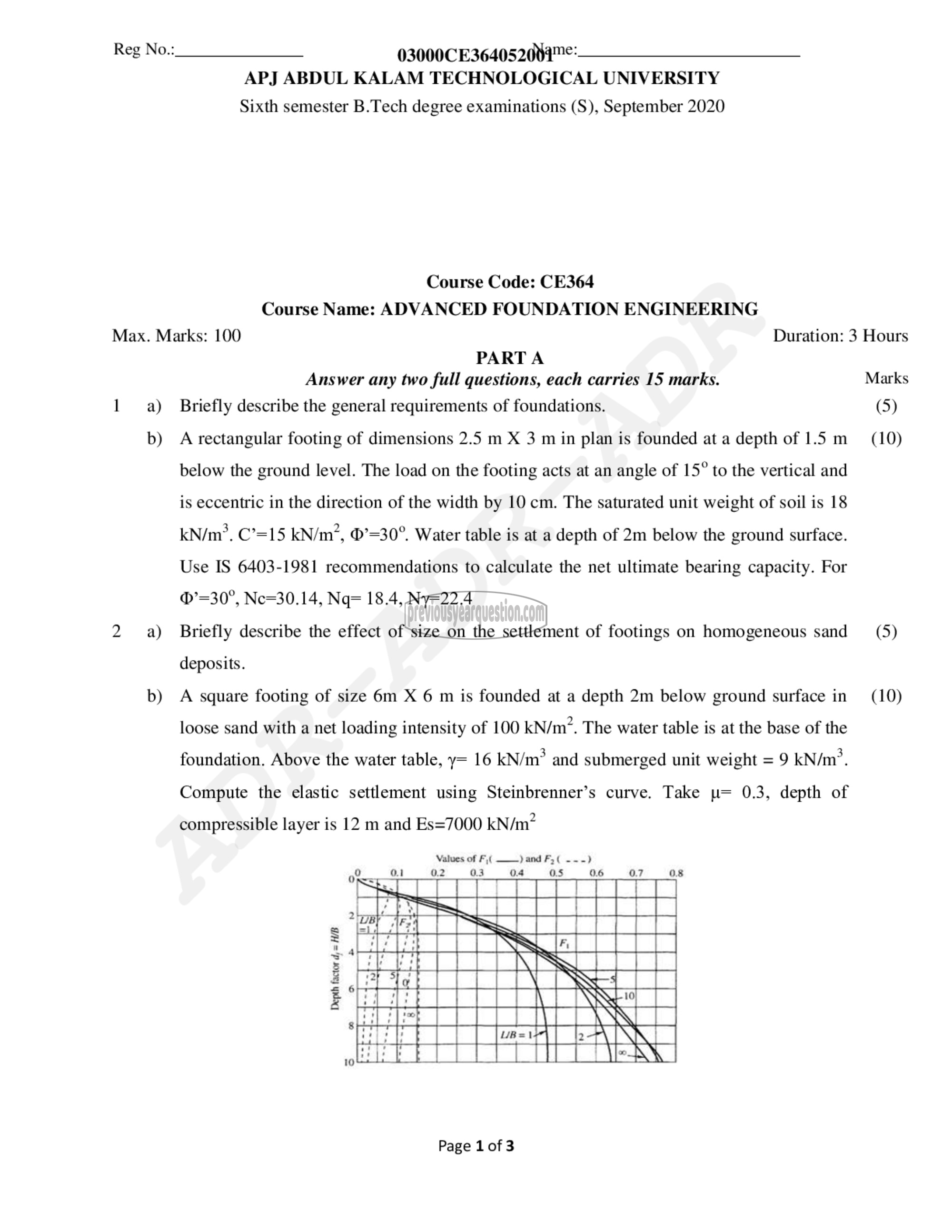 Question Paper - Advanced Foundation Engineering-1