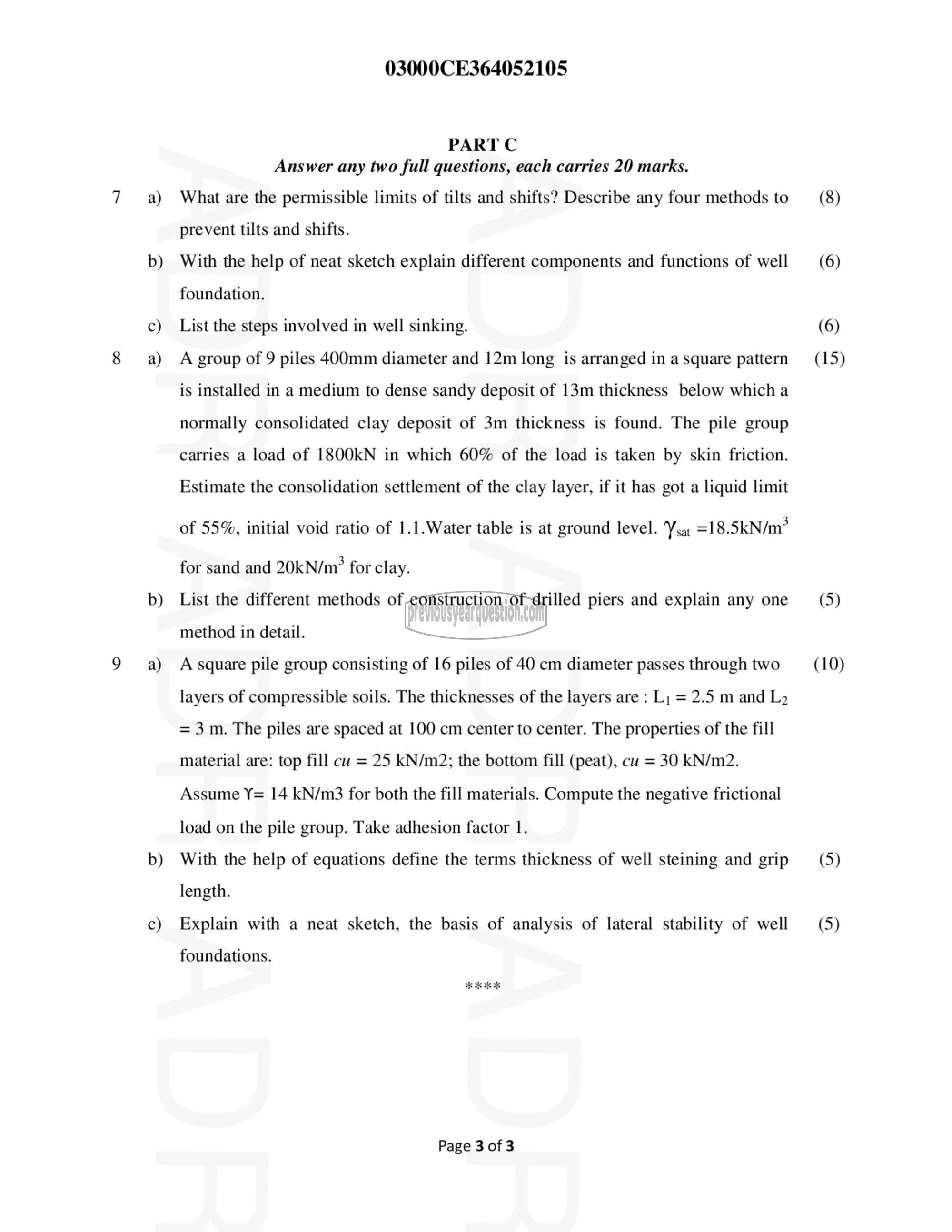 Question Paper - Advanced Foundation Engineering-3