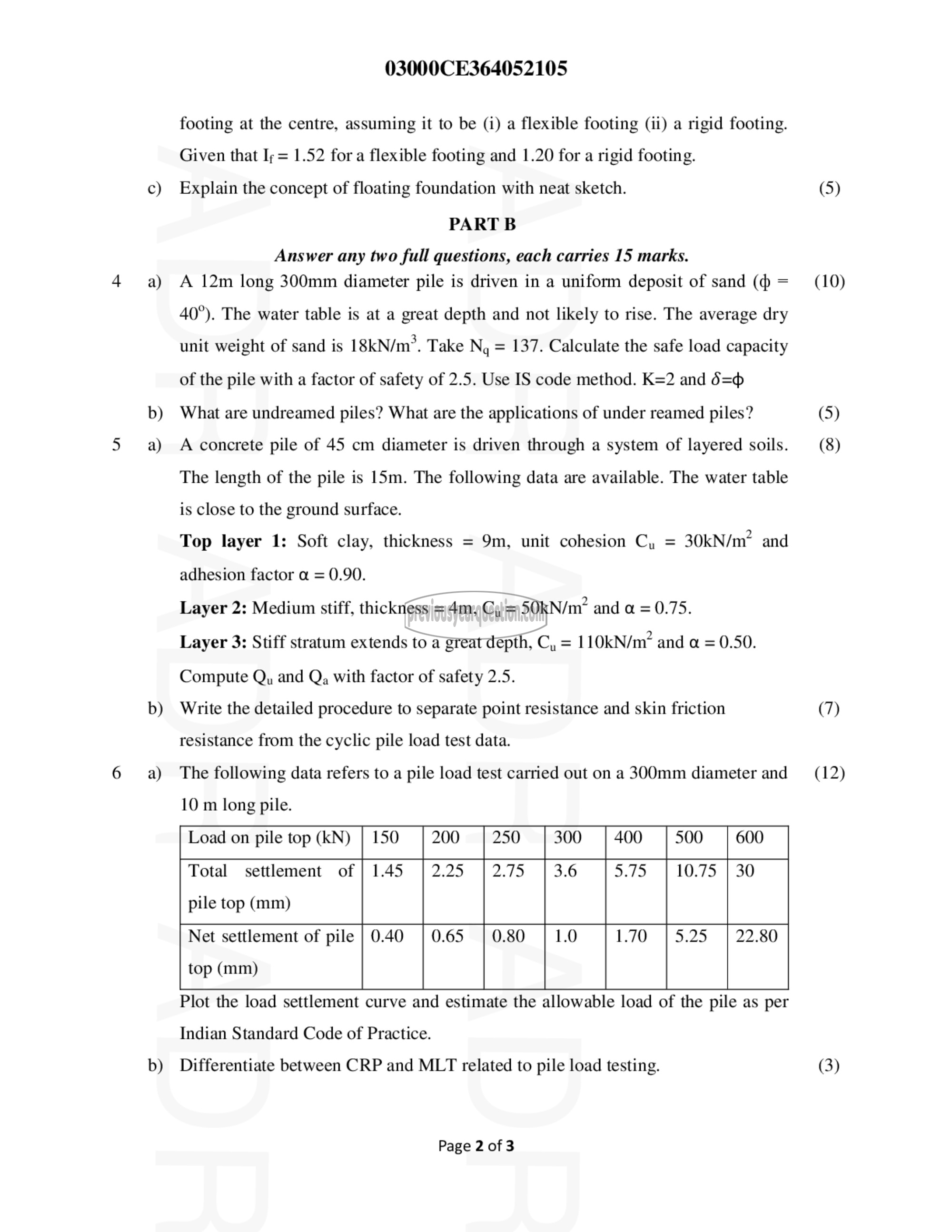 Question Paper - Advanced Foundation Engineering-2