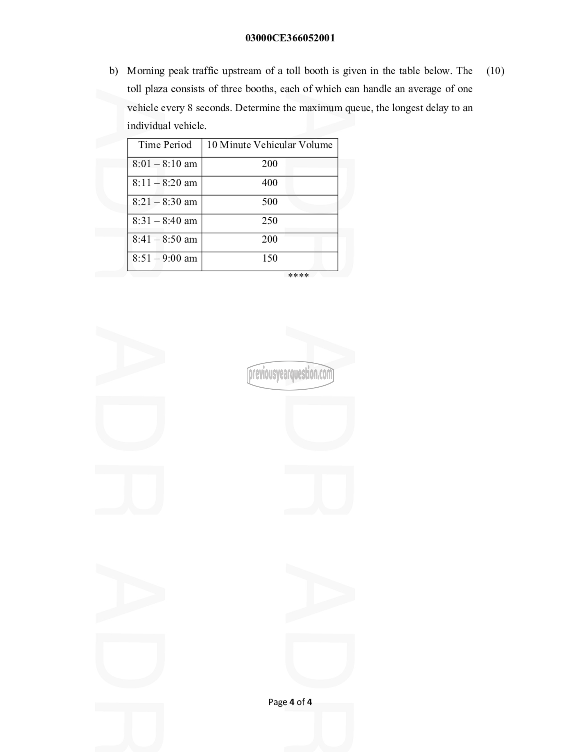 Question Paper - Traffic Engineering and Management-4