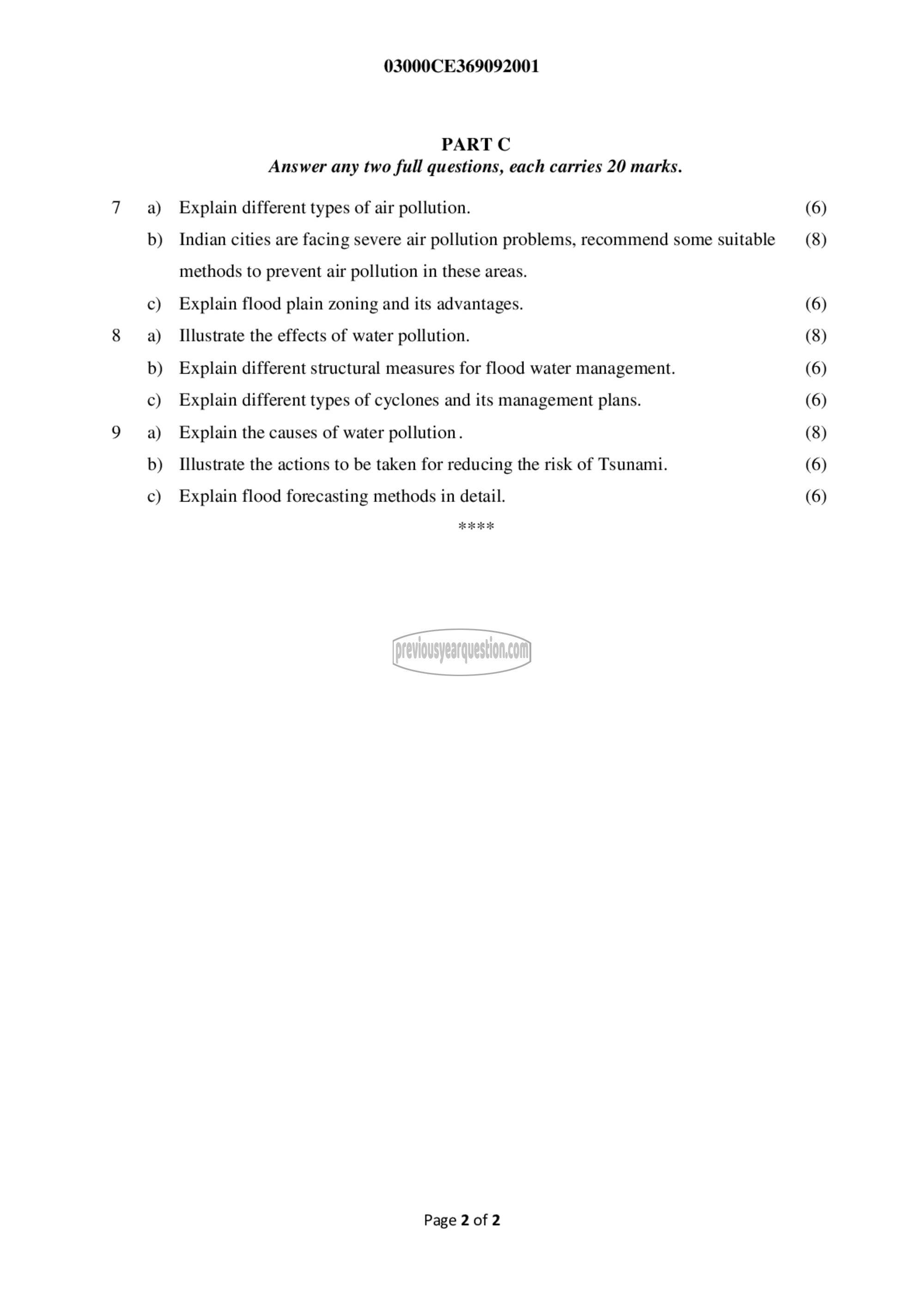 Question Paper - Disaster Management-2