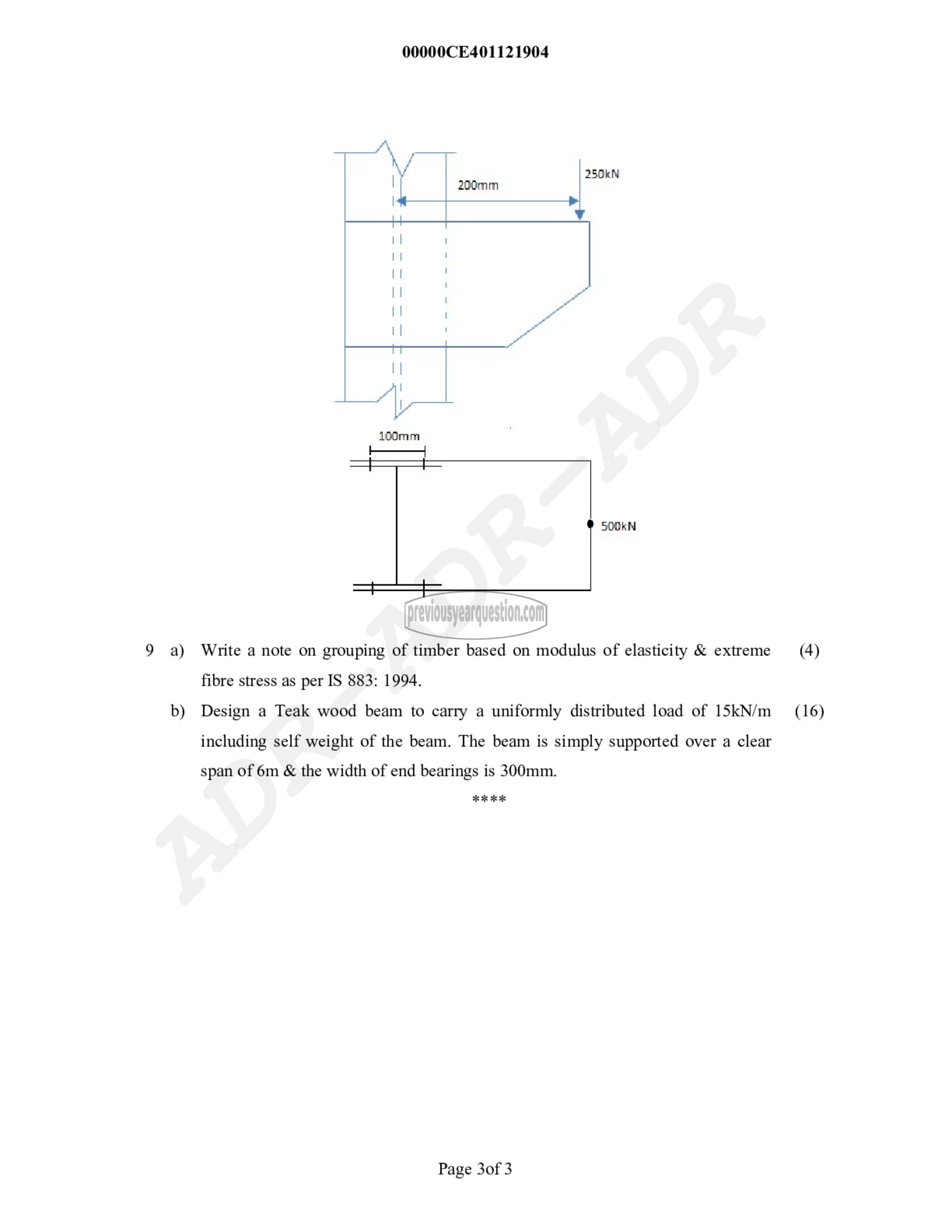 Question Paper - Design of Steel Structures-3