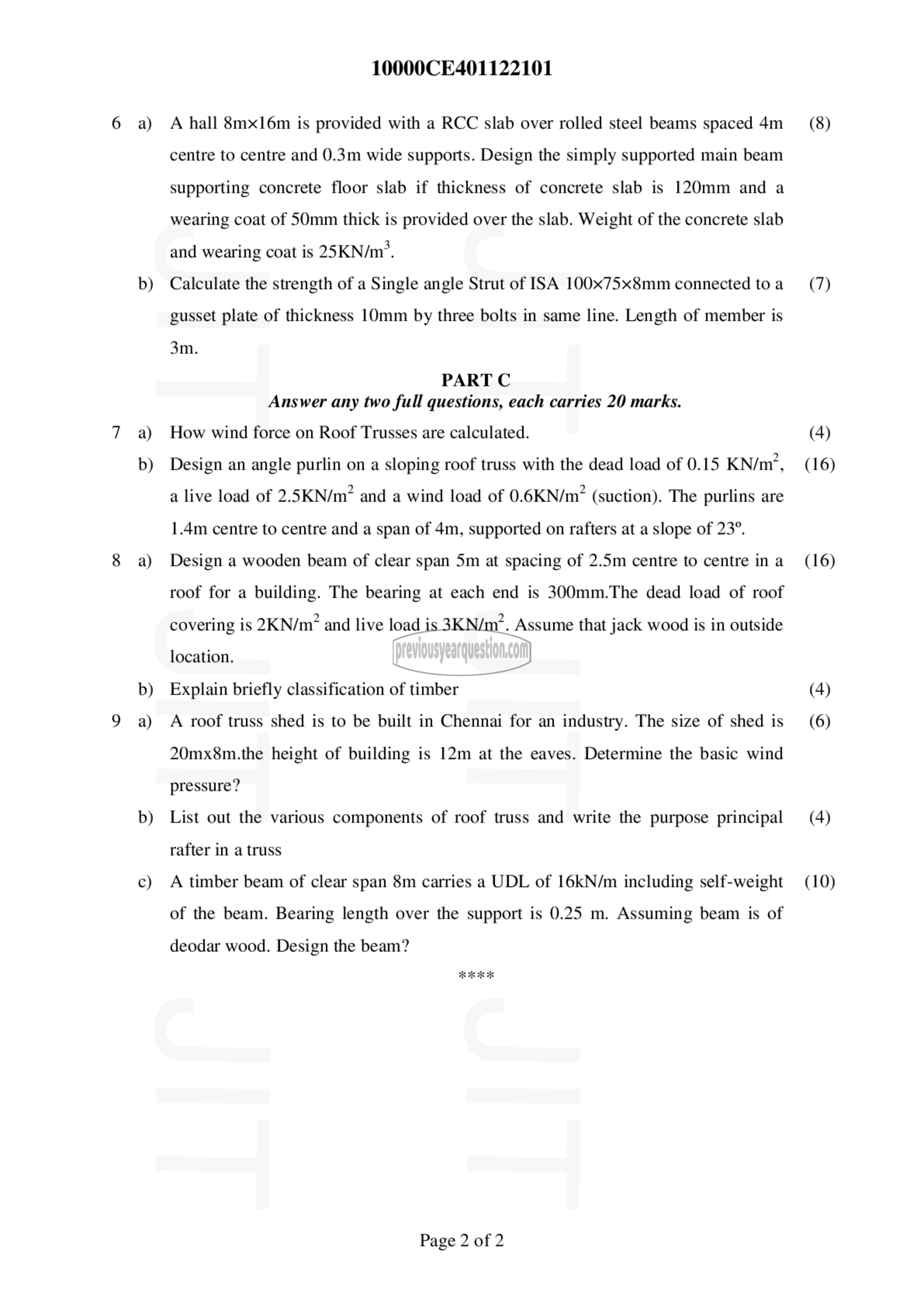 Question Paper - Design of Steel Structures-2