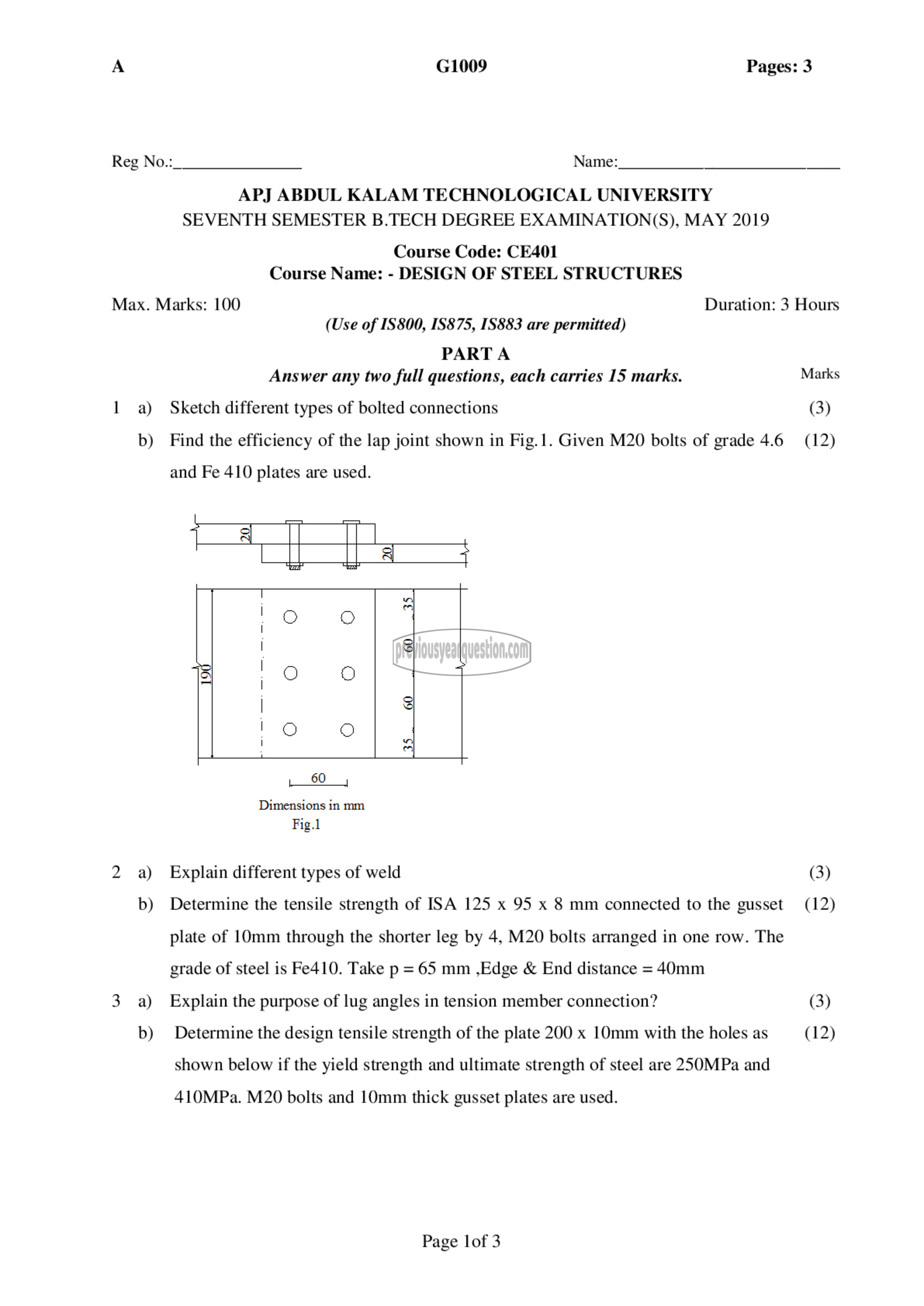 Question Paper - Design of Steel Structures-1