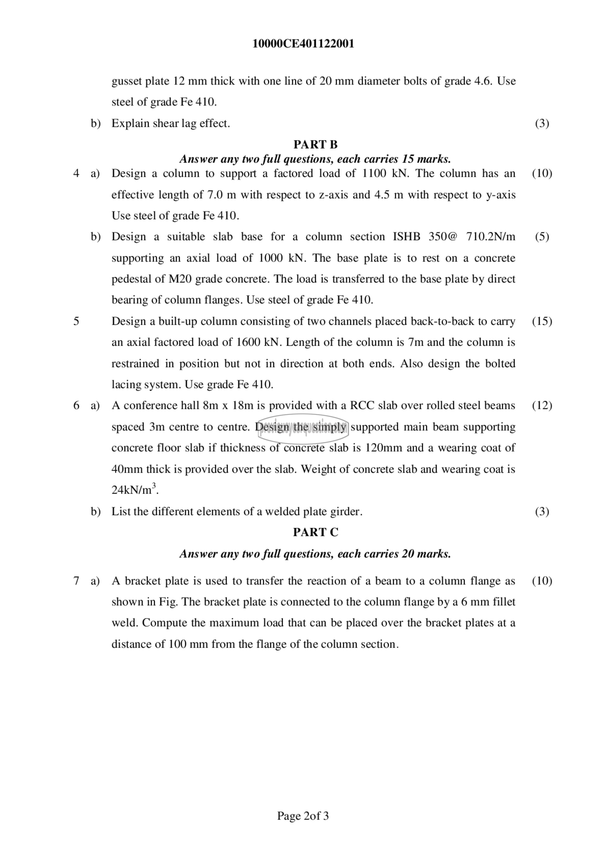 Question Paper - Design of Steel Structures-2