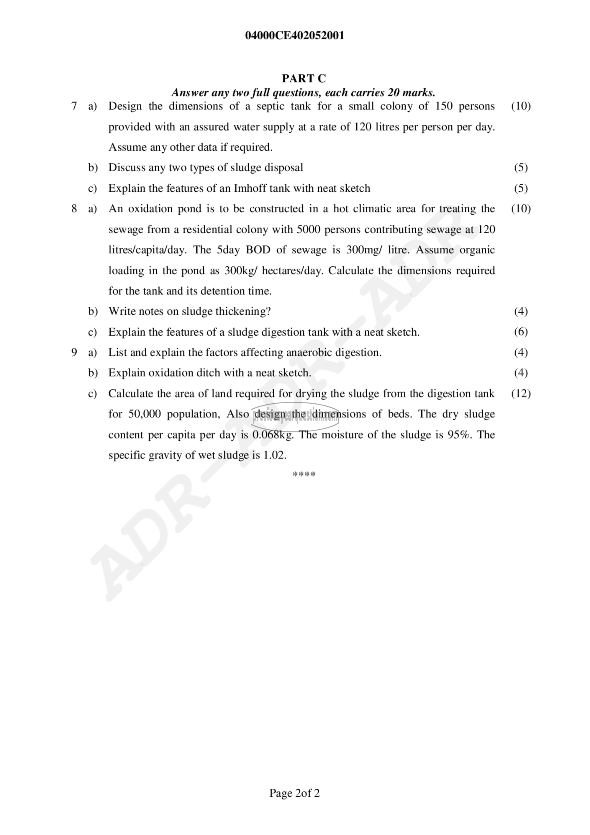 Question Paper - Environmental Engineering II-2