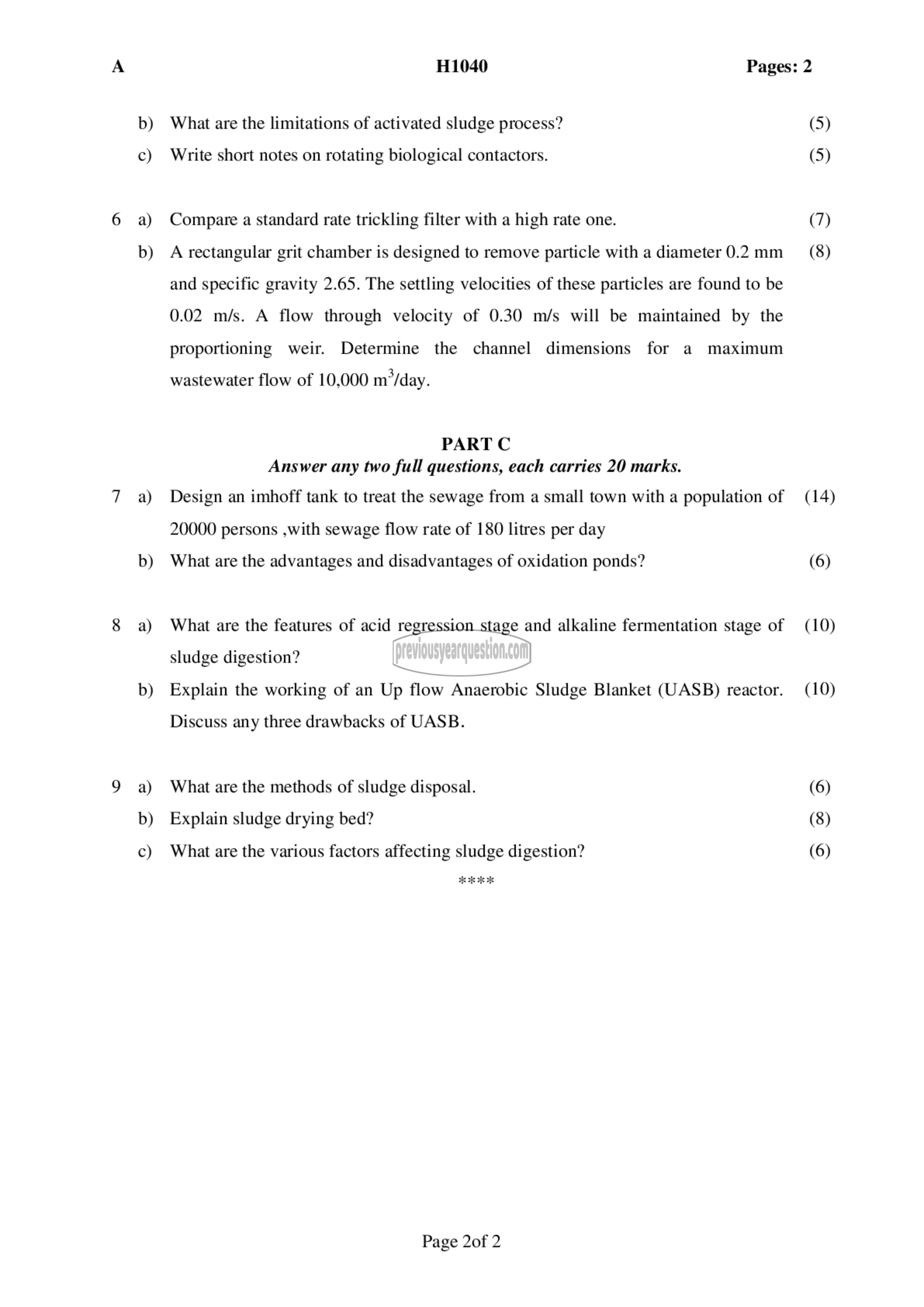 Question Paper - Environmental Engineering II-2