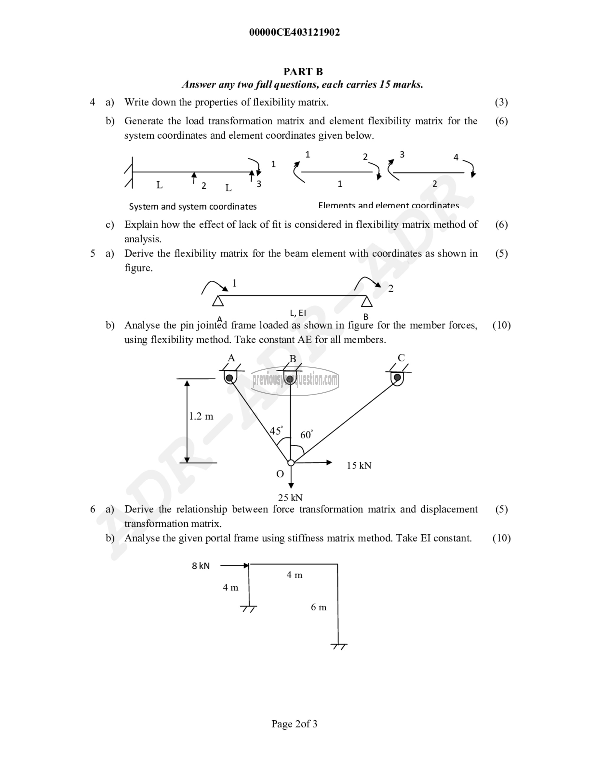 Question Paper - Structural Analysis- III-2