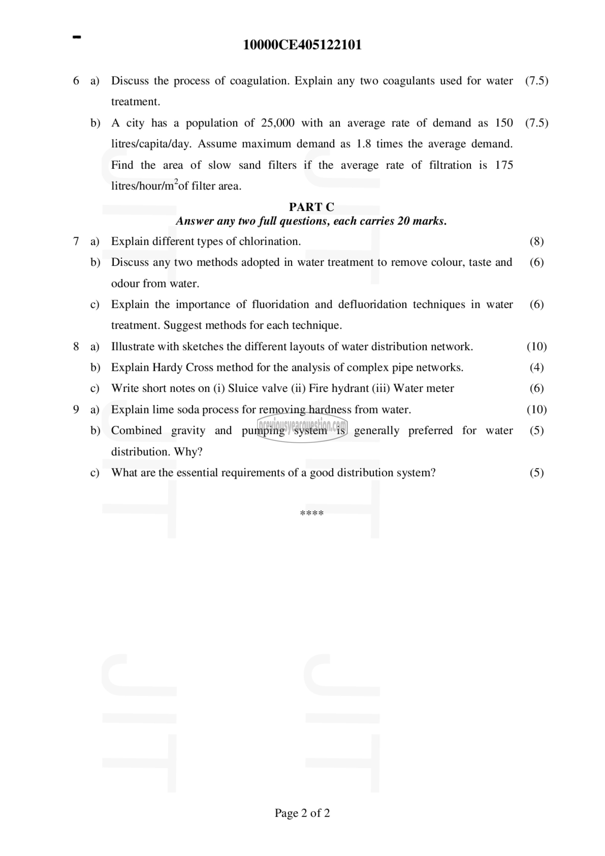 Question Paper - Environmental Engineering- I-2