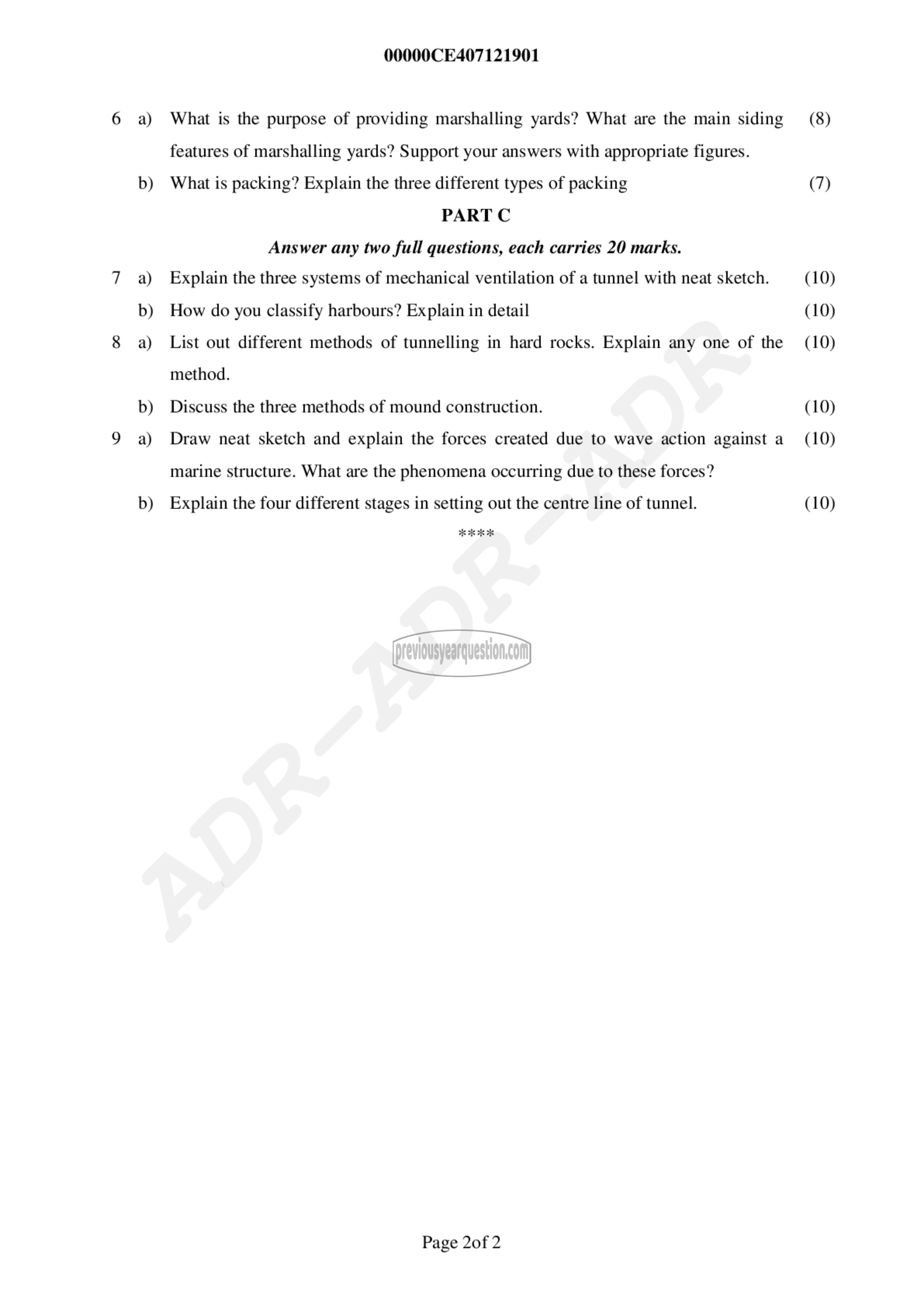 Question Paper - Transportation Engineering -II-2