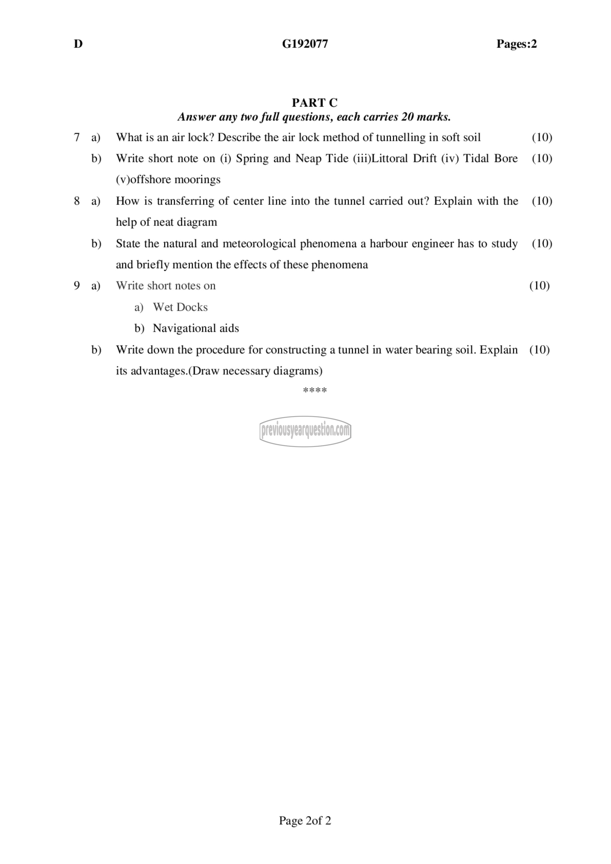 Question Paper - Transportation Engineering -II-2