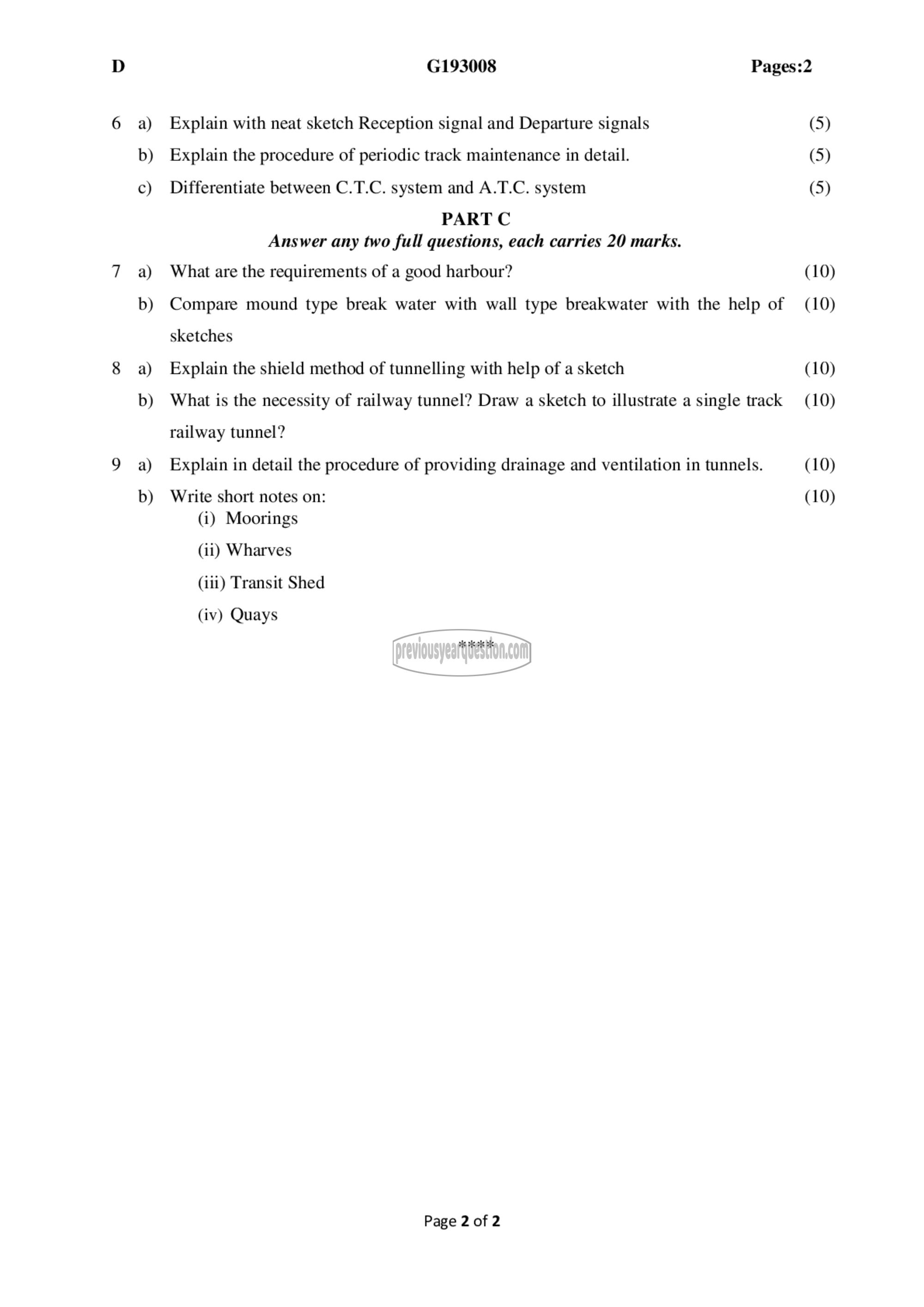 Question Paper - Transportation Engineering -II-2