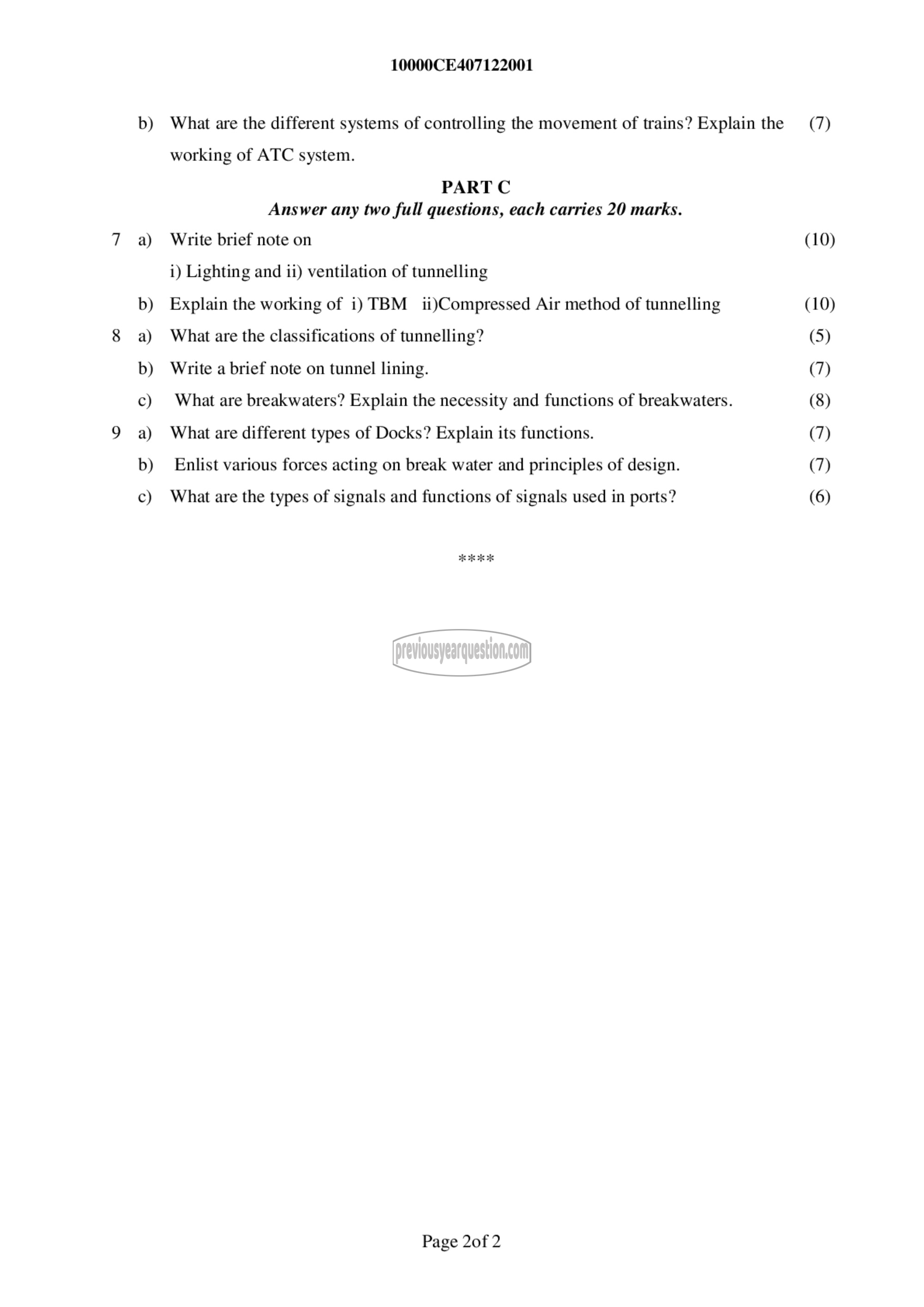 Question Paper - Transportation Engineering -II-2